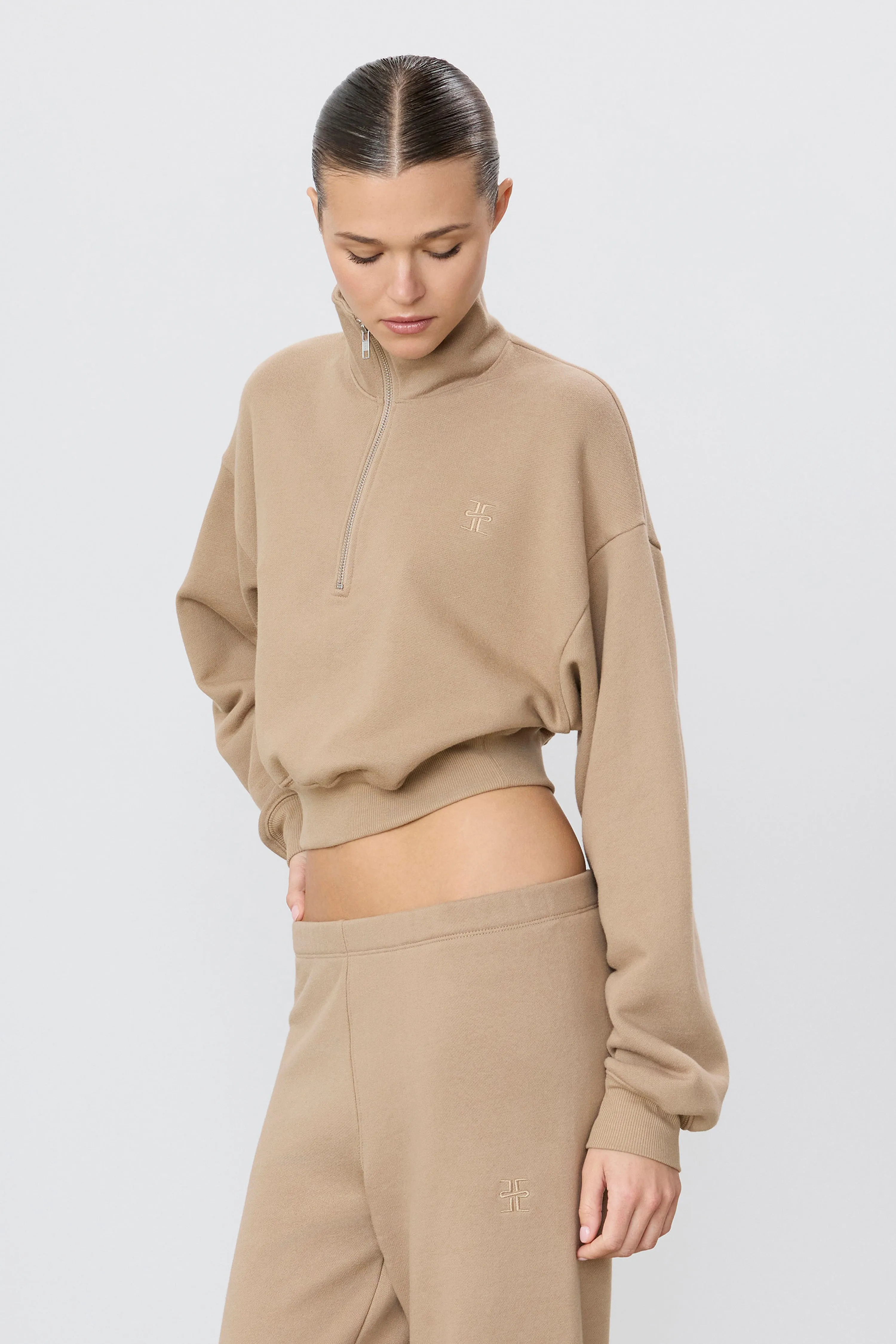 CROPPED HALF-ZIP SWEATSHIRT sold by Eterne product image thumbnail 3
