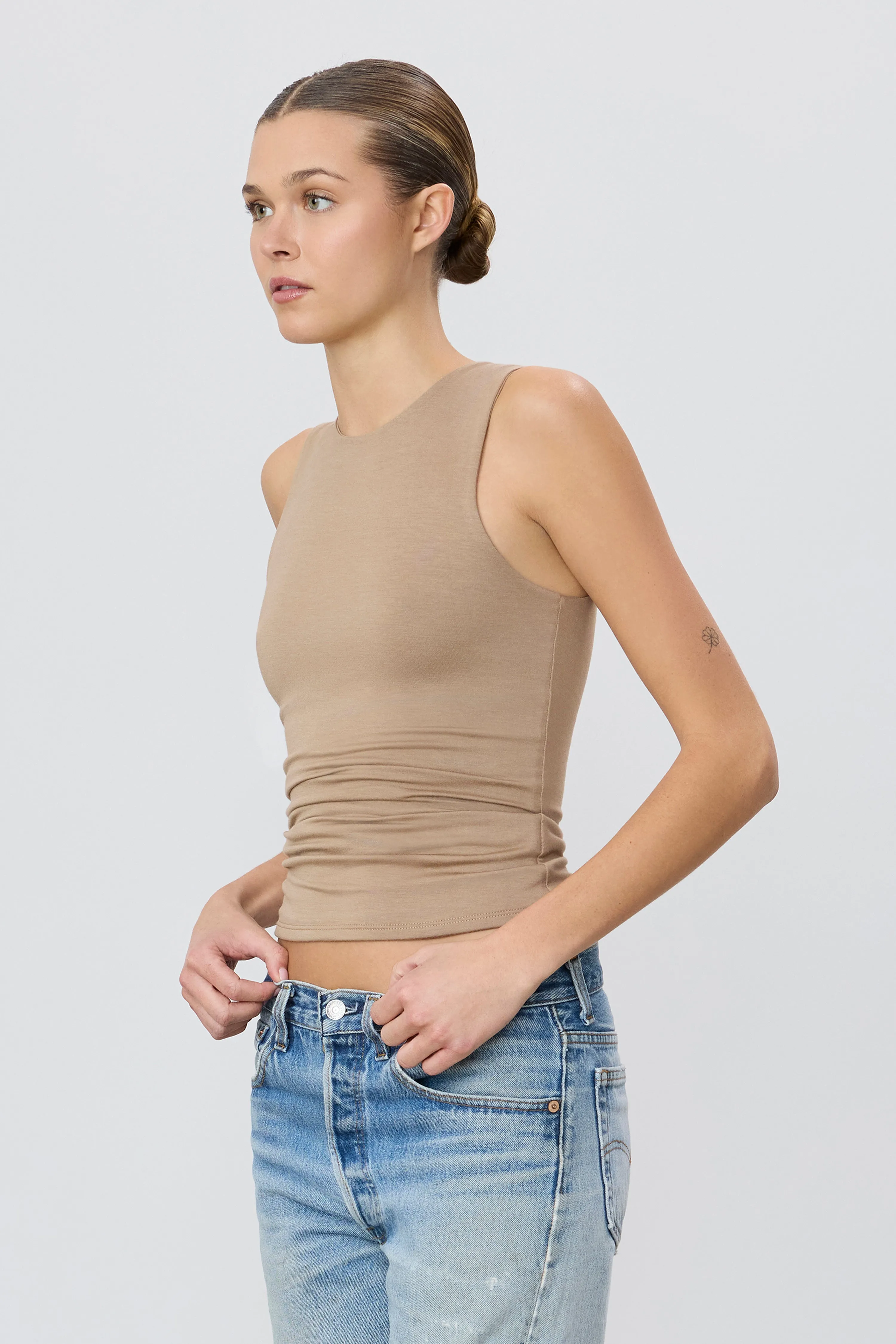 SLEEVELESS CREWNECK TOP sold by Eterne product image thumbnail 3