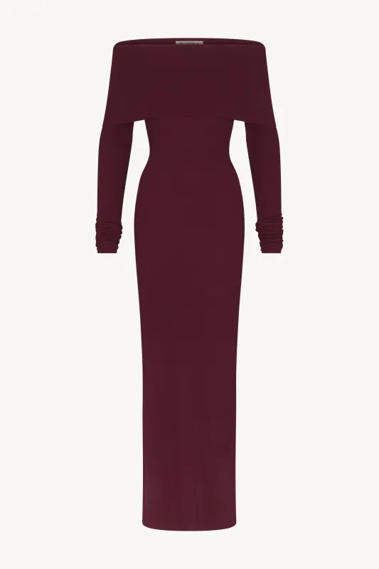 LONG SLEEVE OFF-SHOULDER MAXI DRESS sold by Eterne
