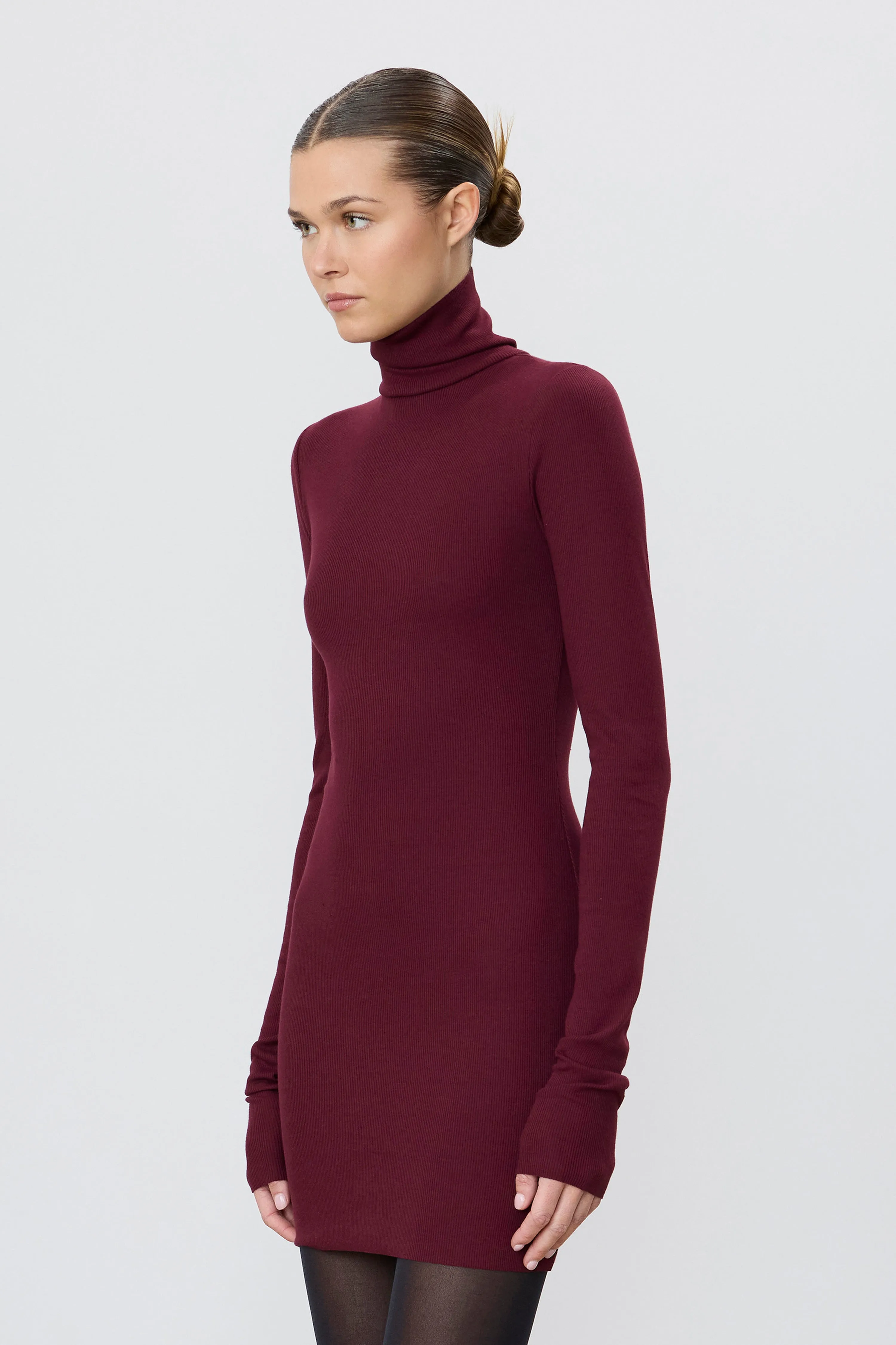 LONG SLEEVE TURTLENECK MINI DRESS sold by Eterne product image thumbnail 3