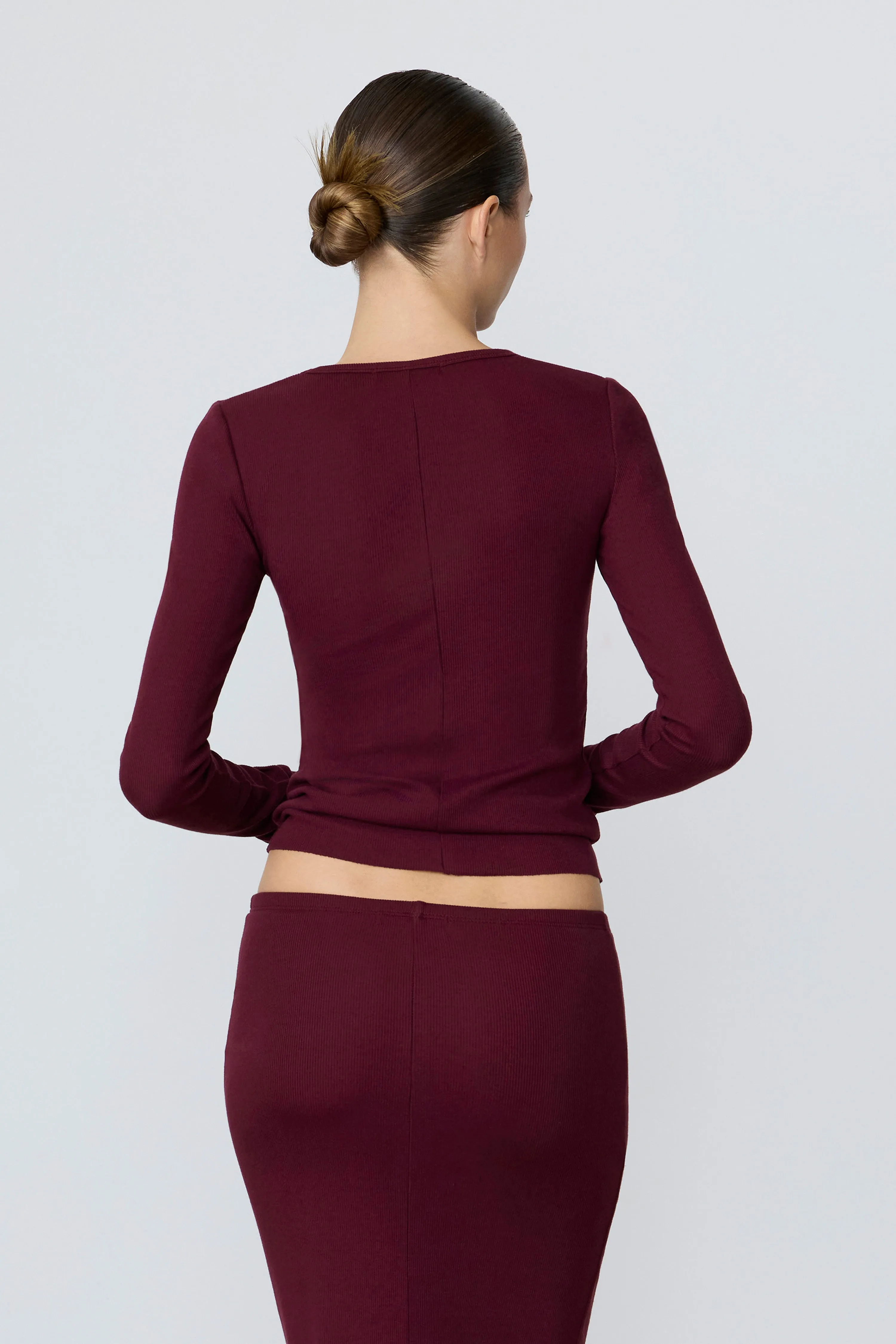 LONG SLEEVE FITTED TOP sold by Eterne product image thumbnail 4