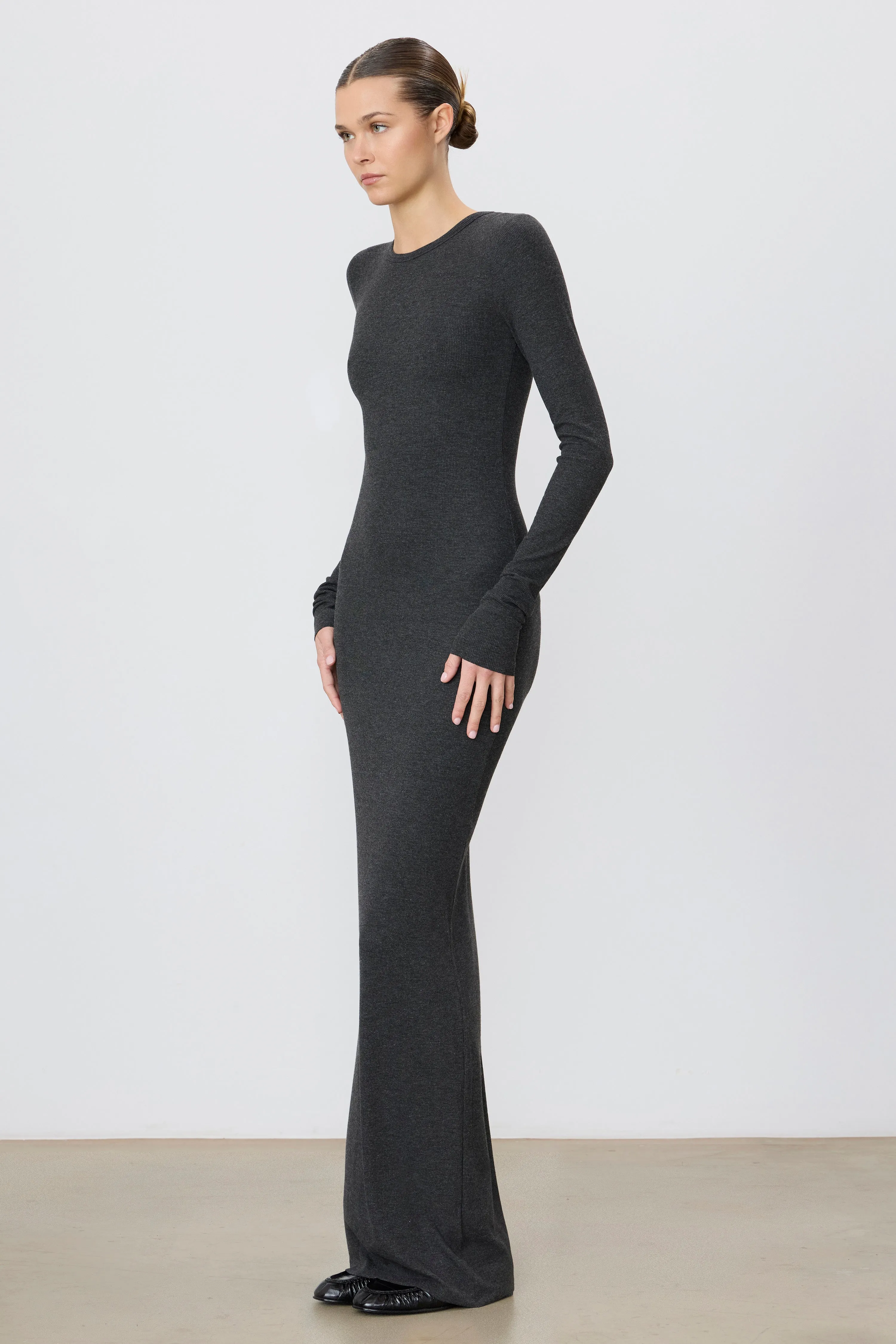 LONG SLEEVE CREWNECK MAXI DRESS sold by Eterne product image thumbnail 3