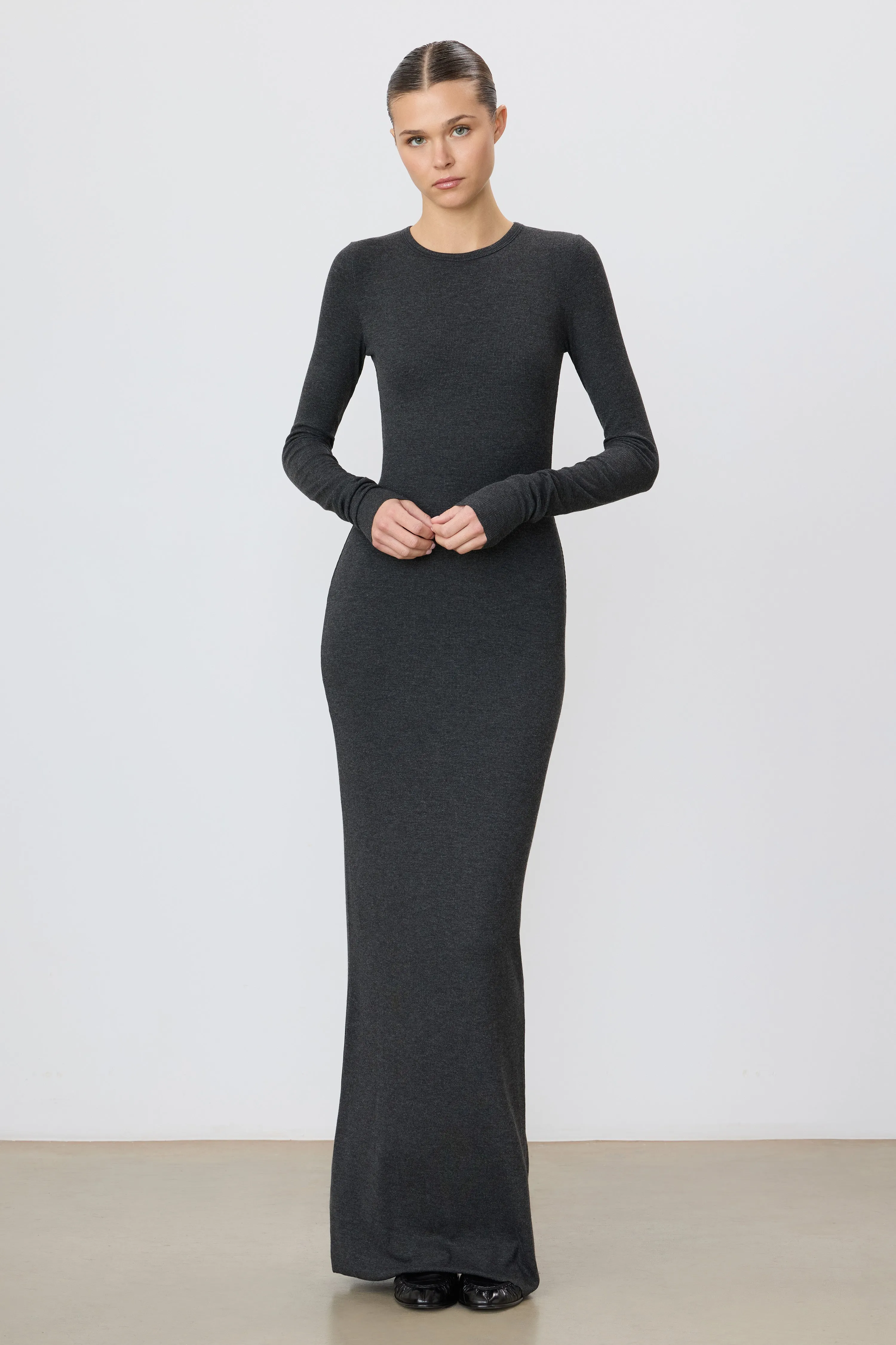 LONG SLEEVE CREWNECK MAXI DRESS sold by Eterne product image thumbnail 2