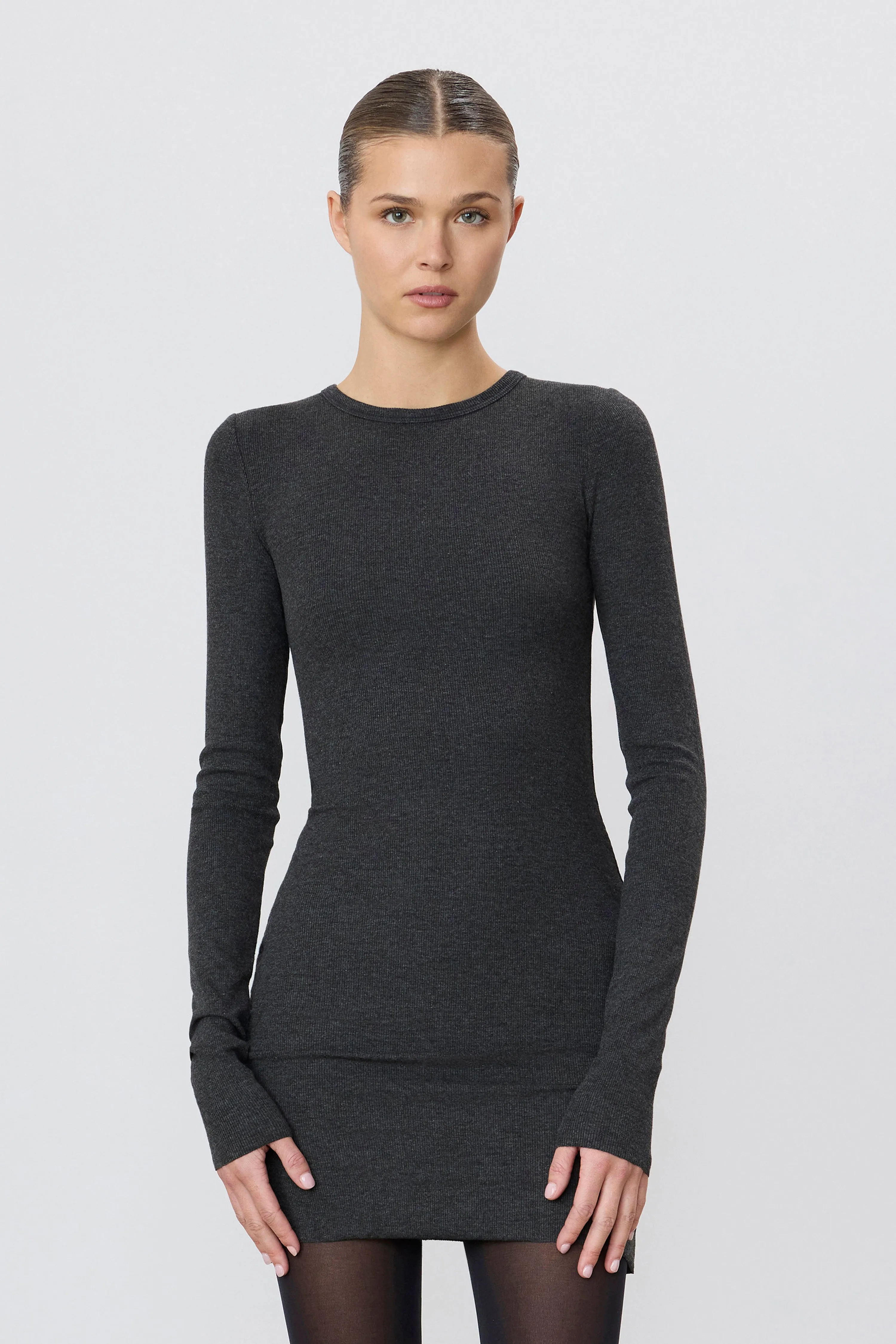 LONG SLEEVE CREWNECK MINI DRESS sold by Eterne product image thumbnail 2