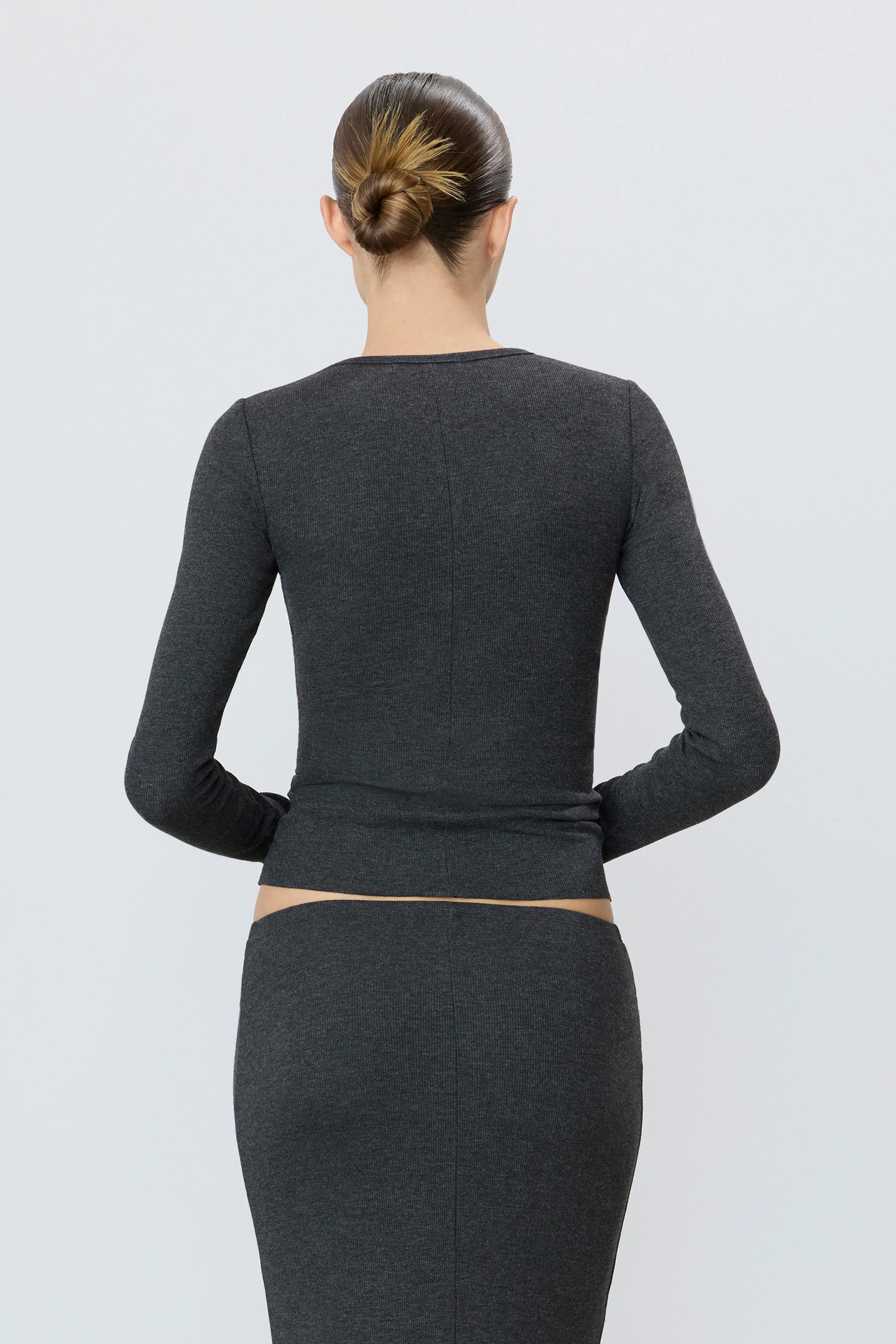 LONG SLEEVE FITTED TOP sold by Eterne product image thumbnail 4
