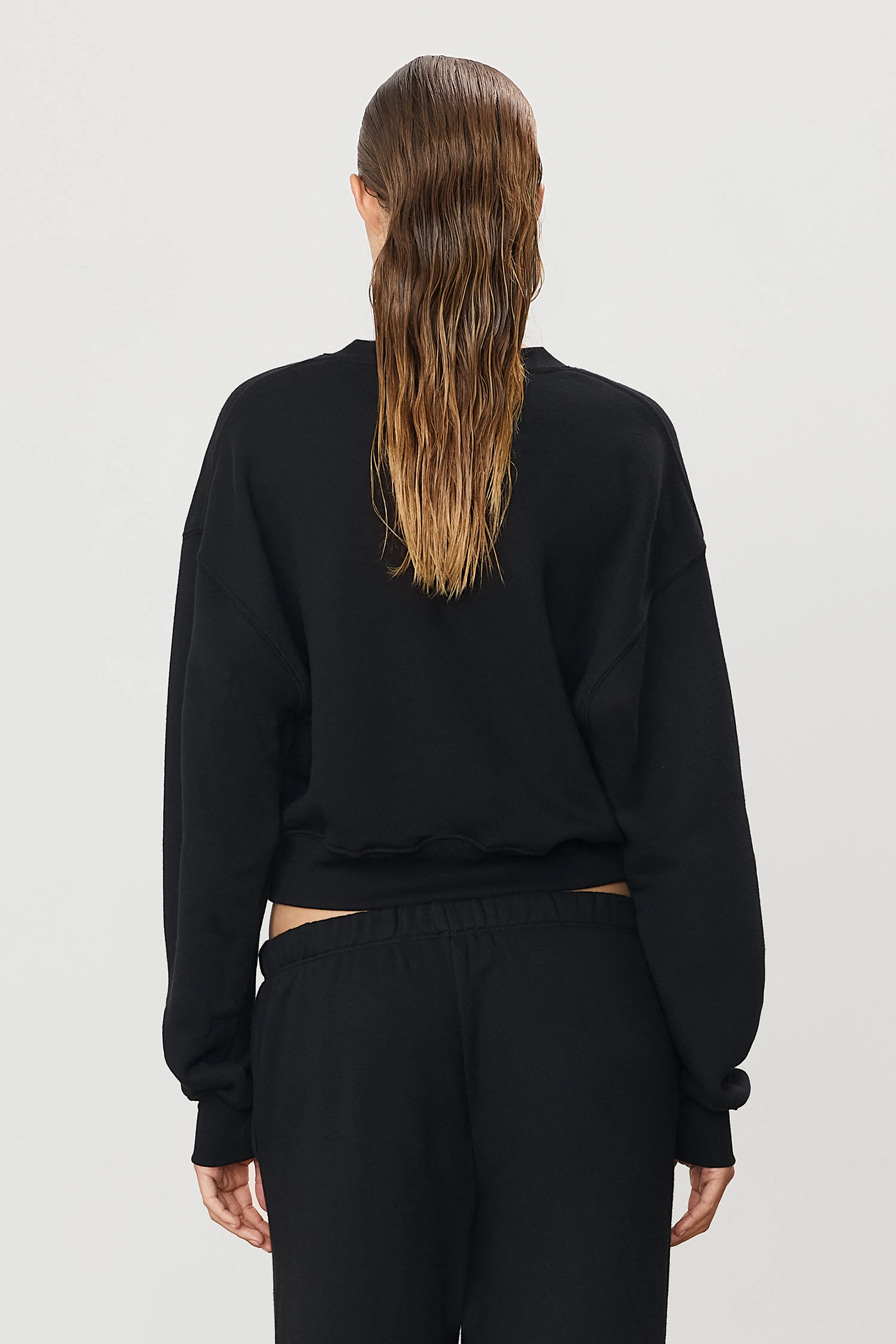 CROPPED V-NECK SWEATSHIRT sold by Eterne product image thumbnail 4