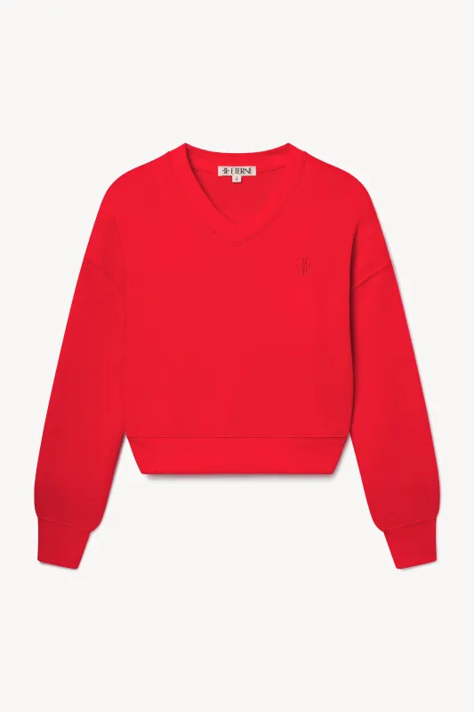CROPPED V-NECK SWEATSHIRT sold by Eterne
