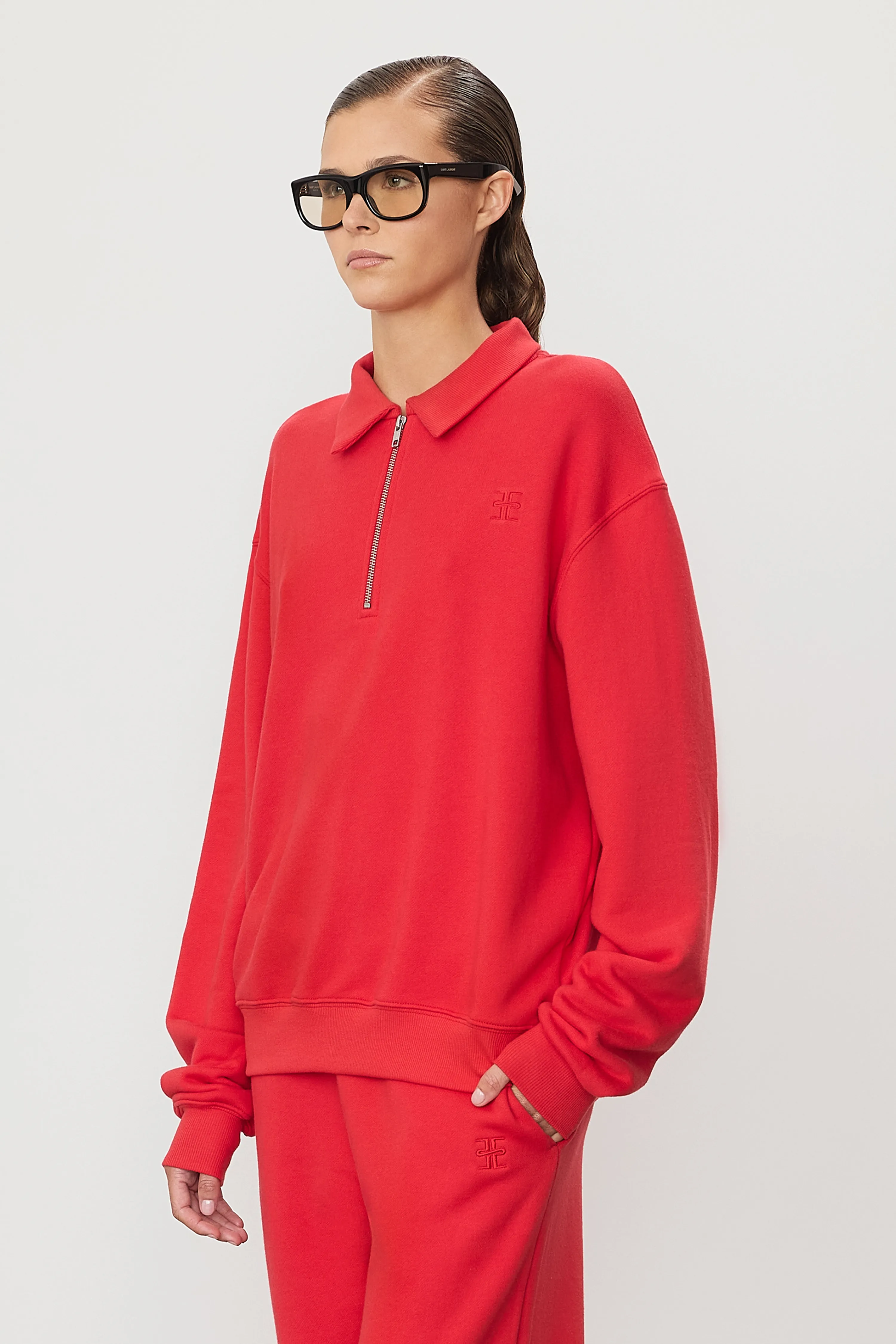 ZIP-UP POLO SWEATSHIRT sold by Eterne product image thumbnail 2