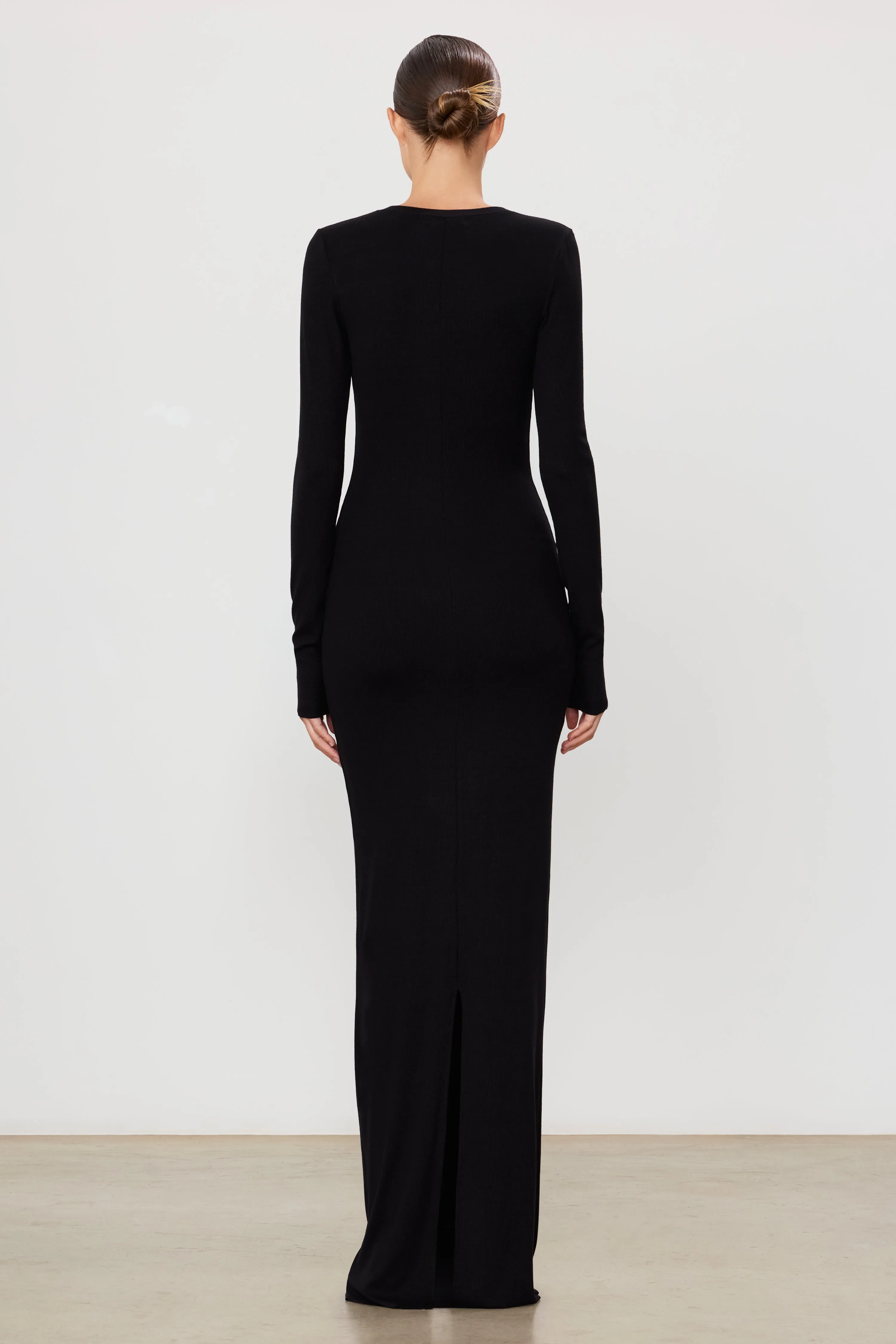 LONG SLEEVE HENLEY MAXI DRESS sold by Eterne product image thumbnail 4