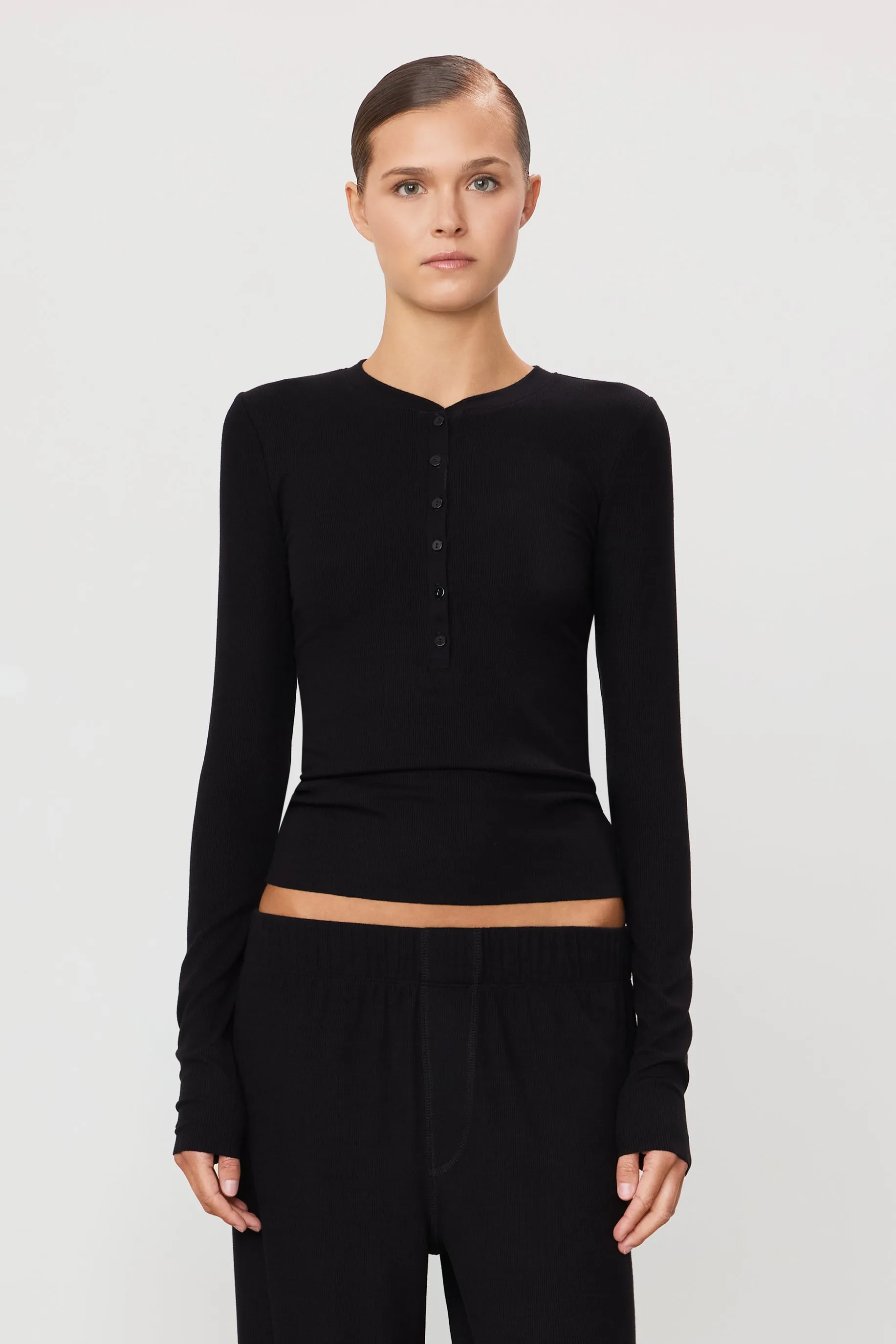 LONG SLEEVE HENLEY sold by Eterne product image thumbnail 5