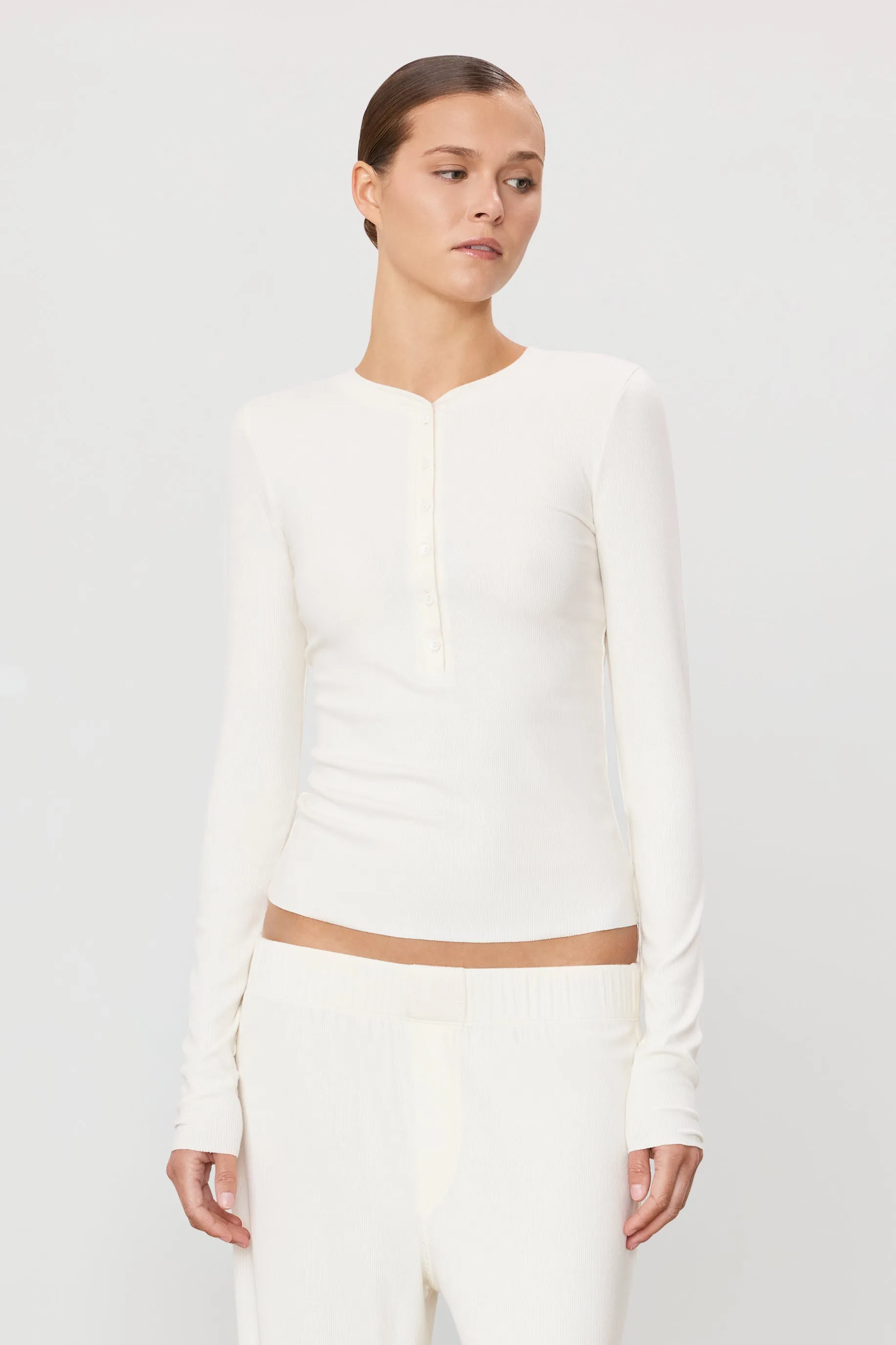 LONG SLEEVE HENLEY sold by Eterne product image thumbnail 5