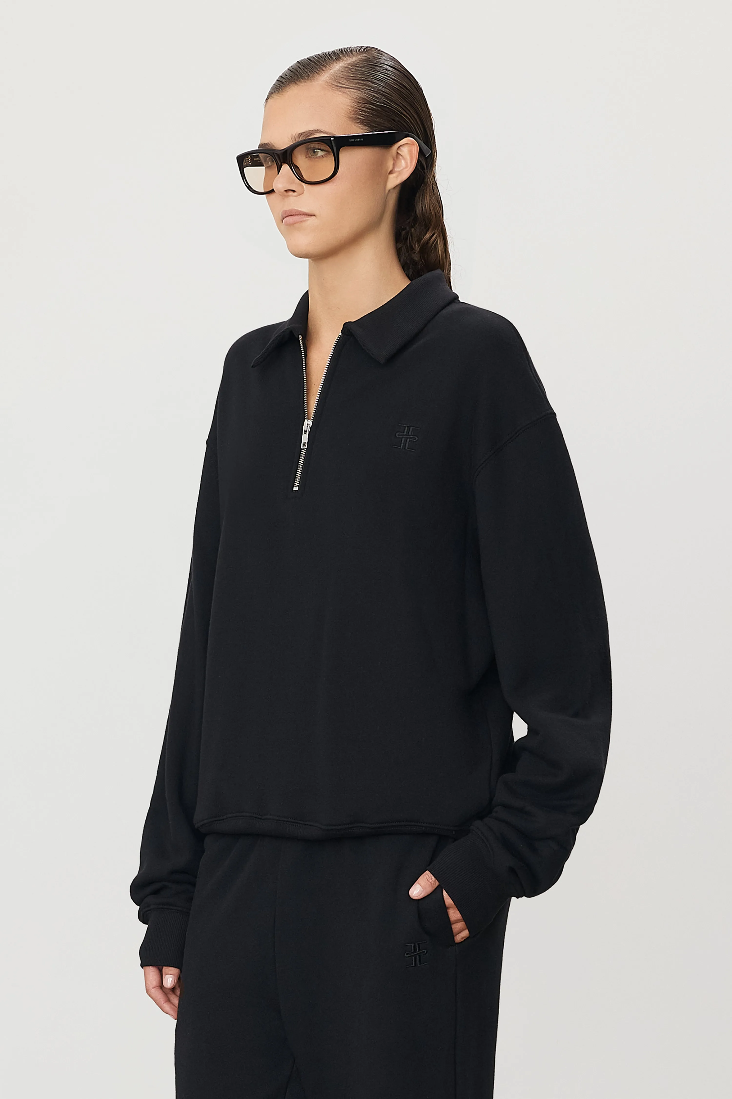 ZIP-UP POLO SWEATSHIRT sold by Eterne product image thumbnail 3