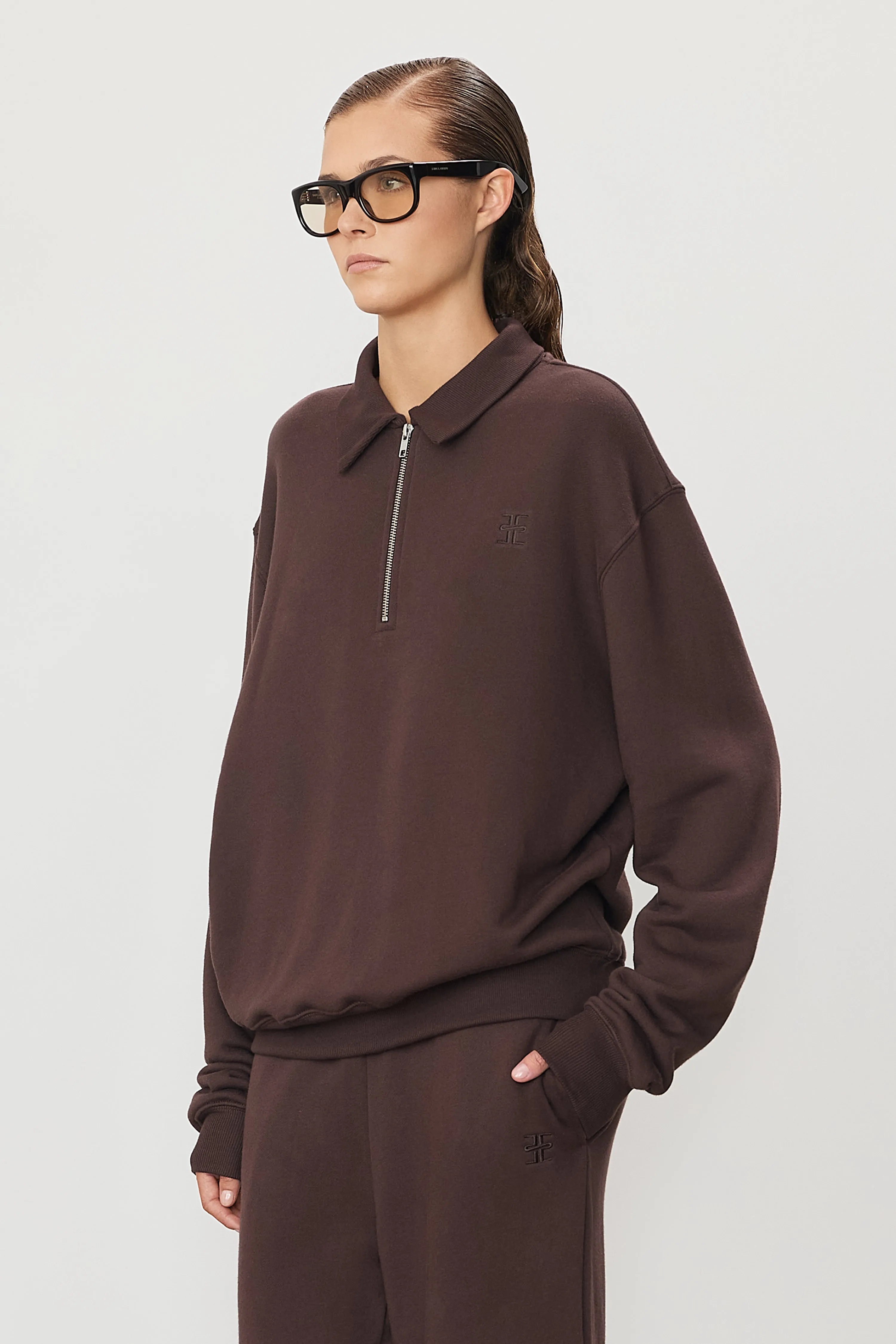 ZIP-UP POLO SWEATSHIRT sold by Eterne product image thumbnail 3