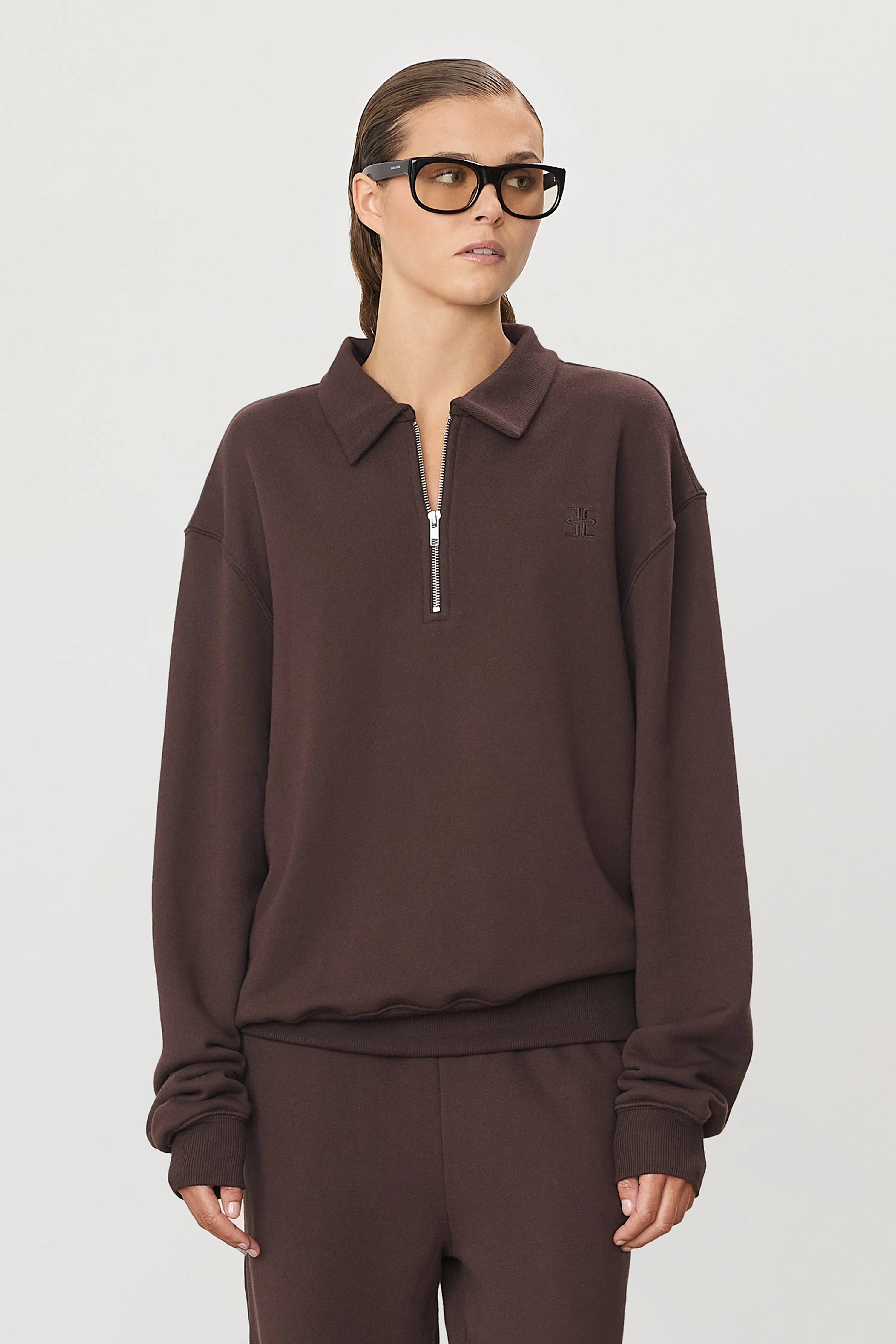 ZIP-UP POLO SWEATSHIRT sold by Eterne product image thumbnail 2