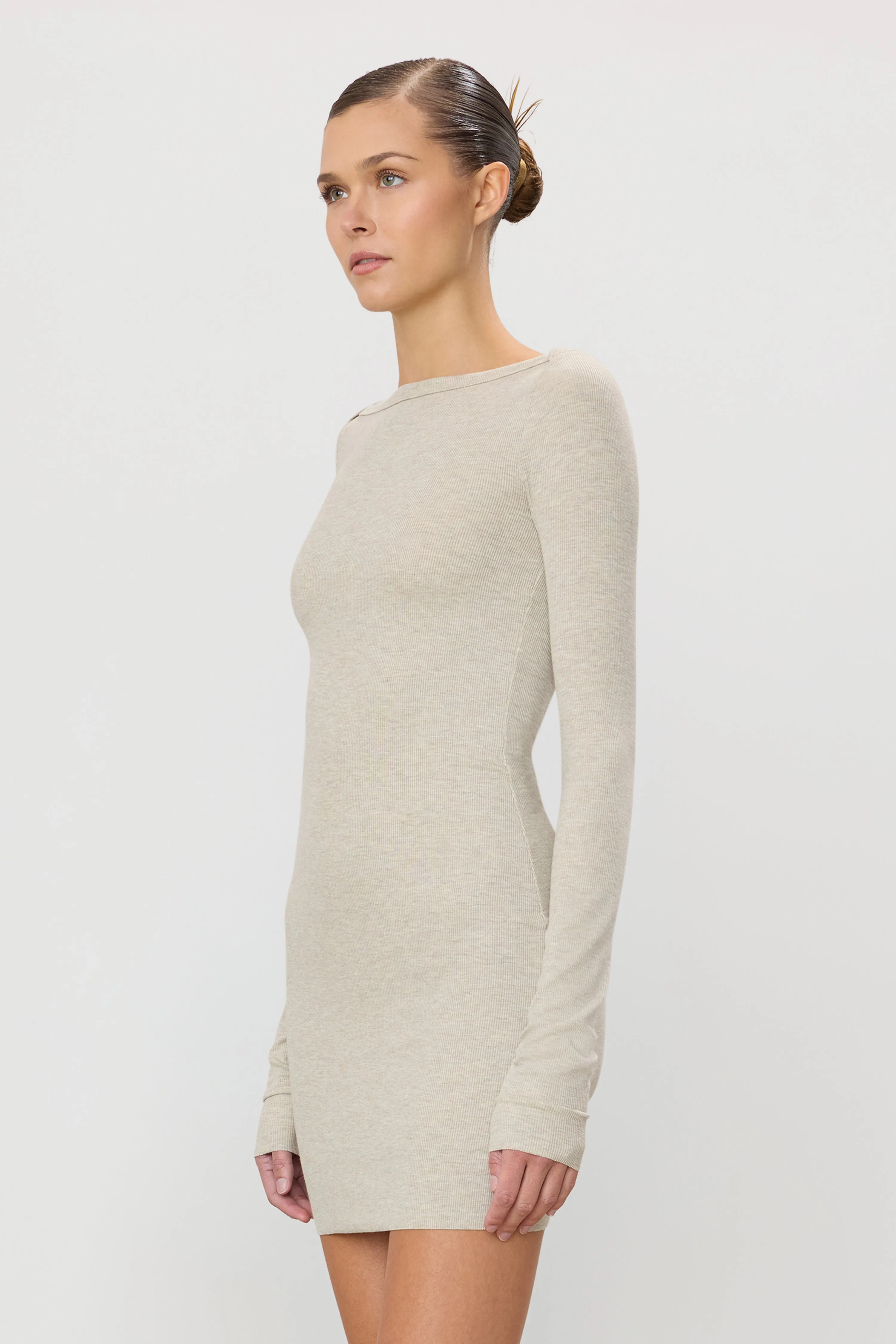 LONG SLEEVE BOATNECK MINI DRESS sold by Eterne product image thumbnail 3