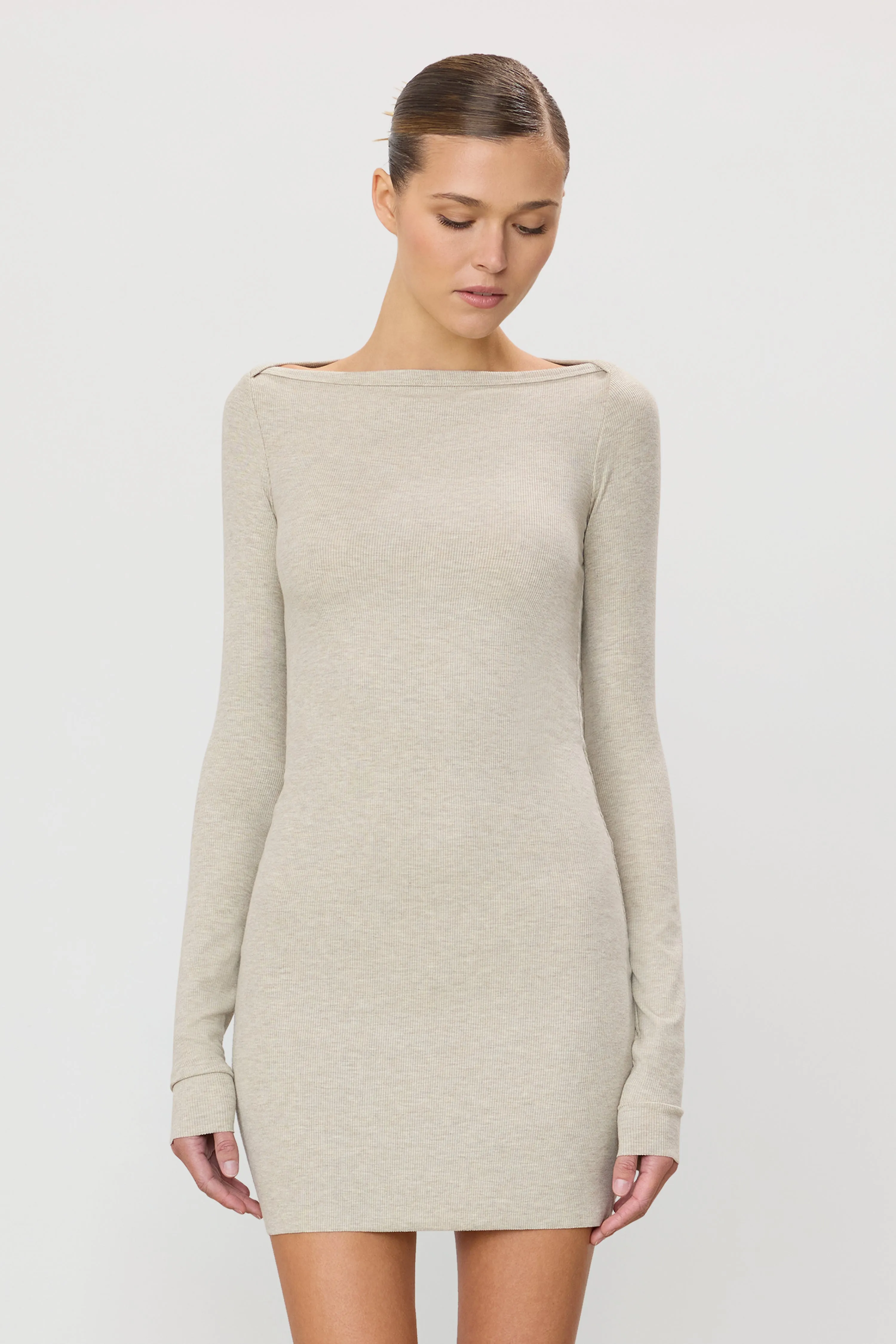 LONG SLEEVE BOATNECK MINI DRESS sold by Eterne product image thumbnail 2