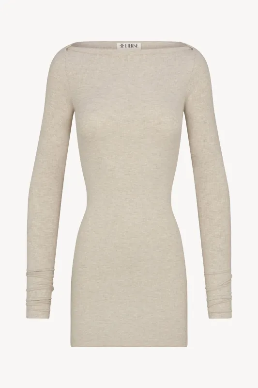 LONG SLEEVE BOATNECK MINI DRESS sold by Eterne