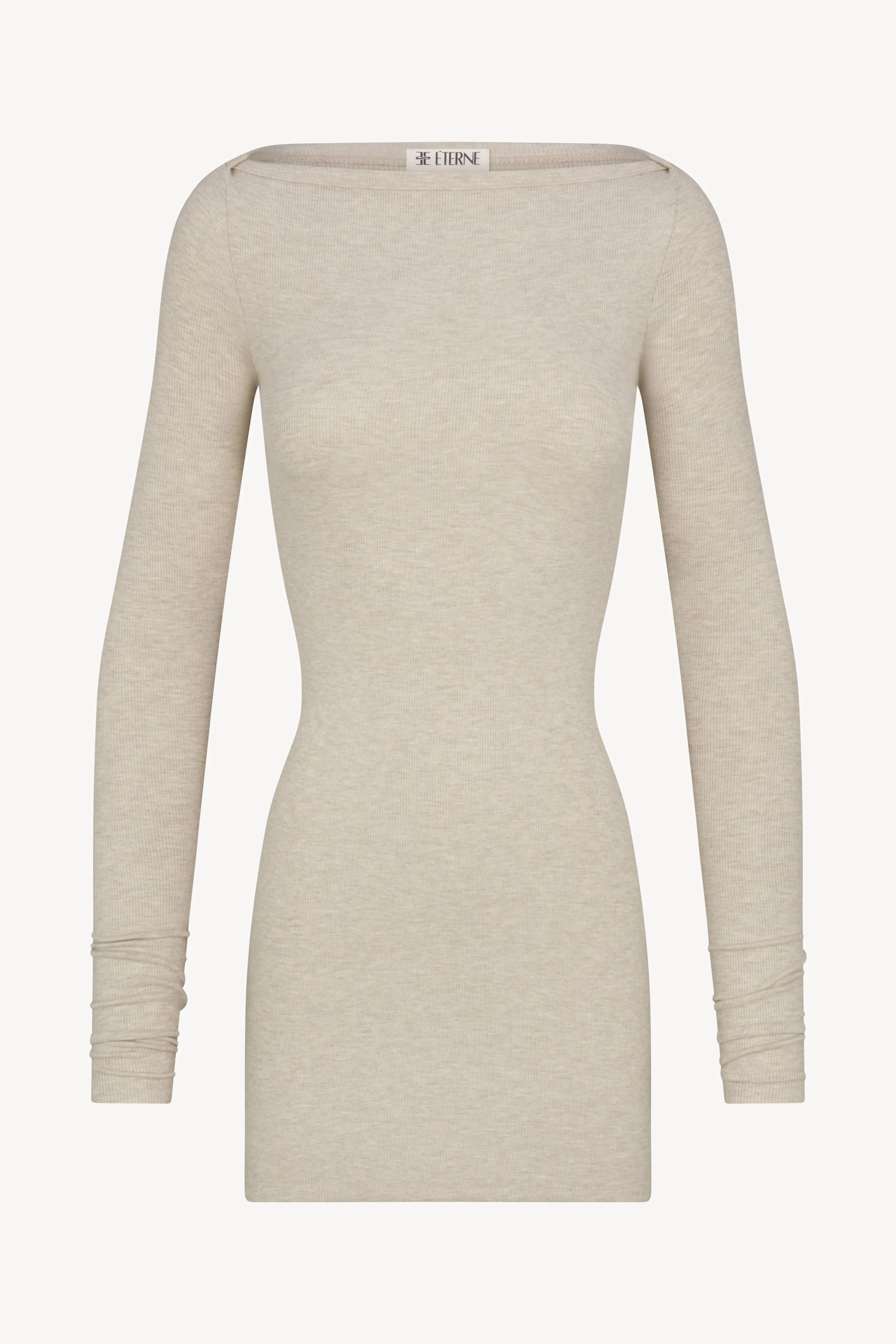LONG SLEEVE BOATNECK MINI DRESS sold by Eterne
