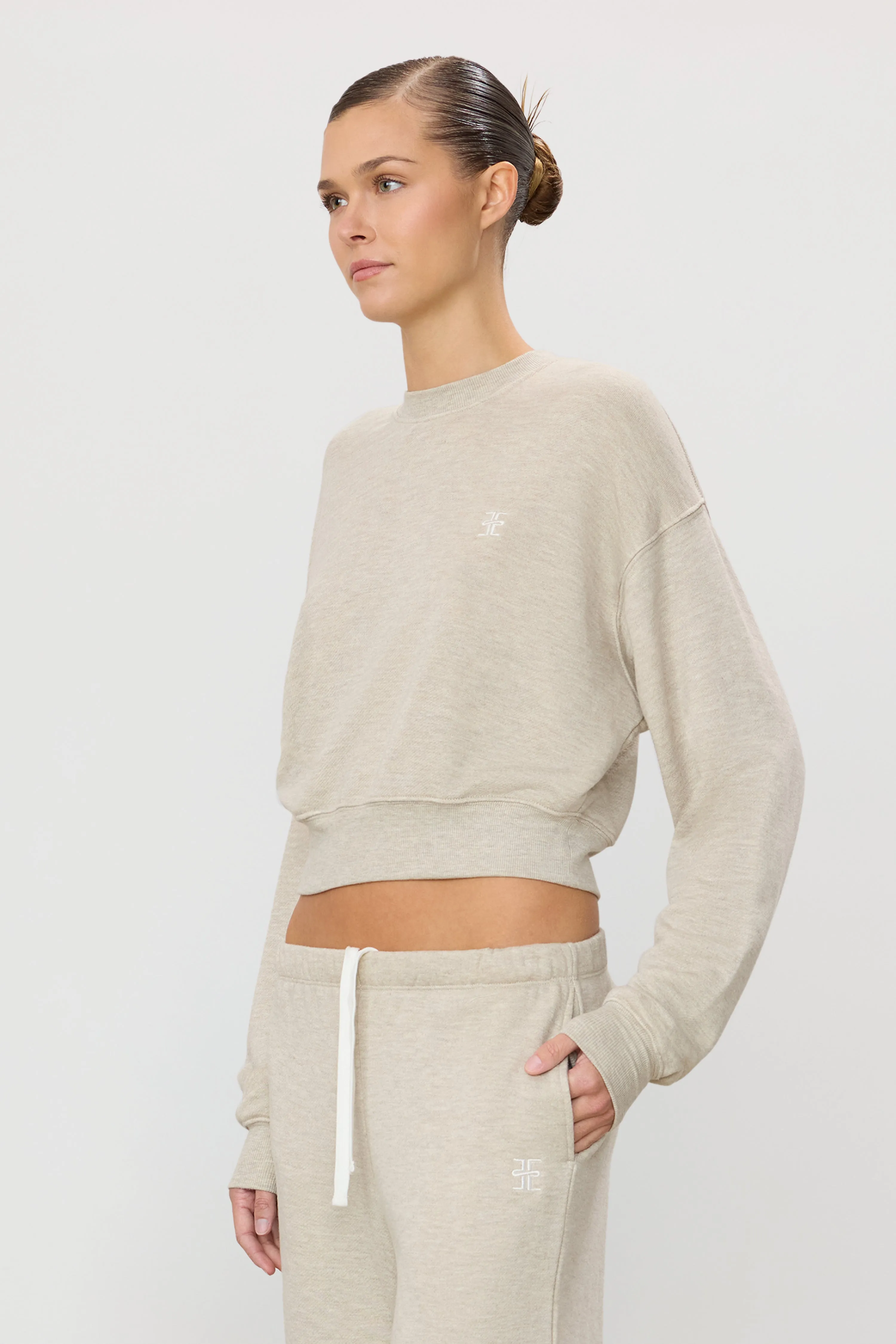 CROPPED CREWNECK SWEATSHIRT sold by Eterne product image thumbnail 3