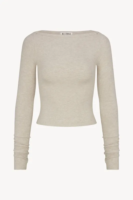 LONG SLEEVE BOATNECK TOP sold by Eterne
