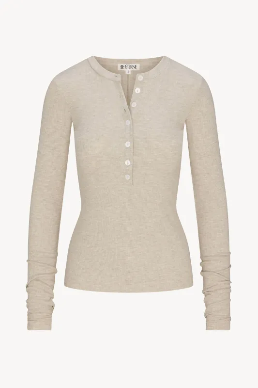LONG SLEEVE HENLEY TOP sold by Eterne