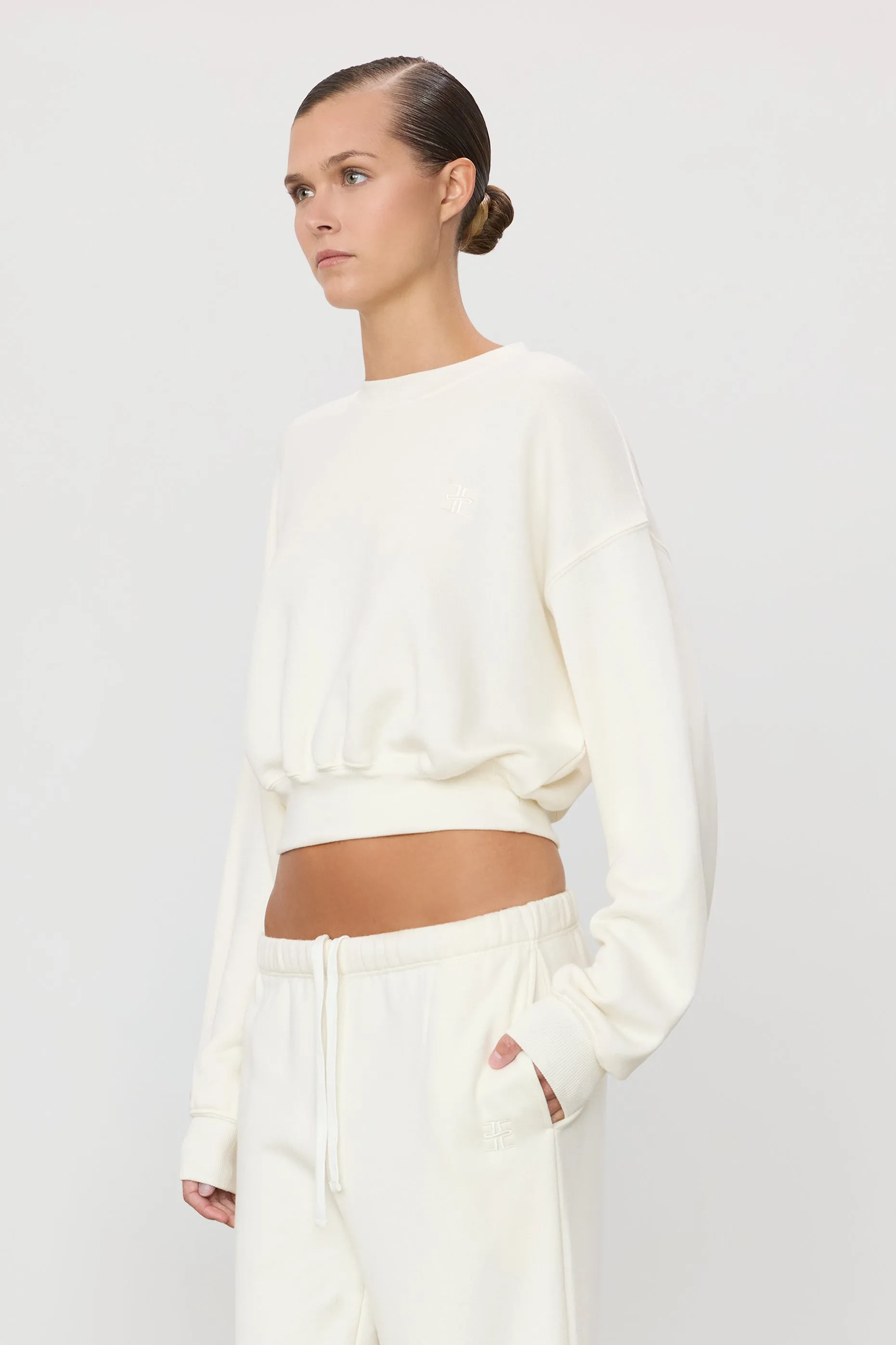 CROPPED CREWNECK SWEATSHIRT sold by Eterne product image thumbnail 3