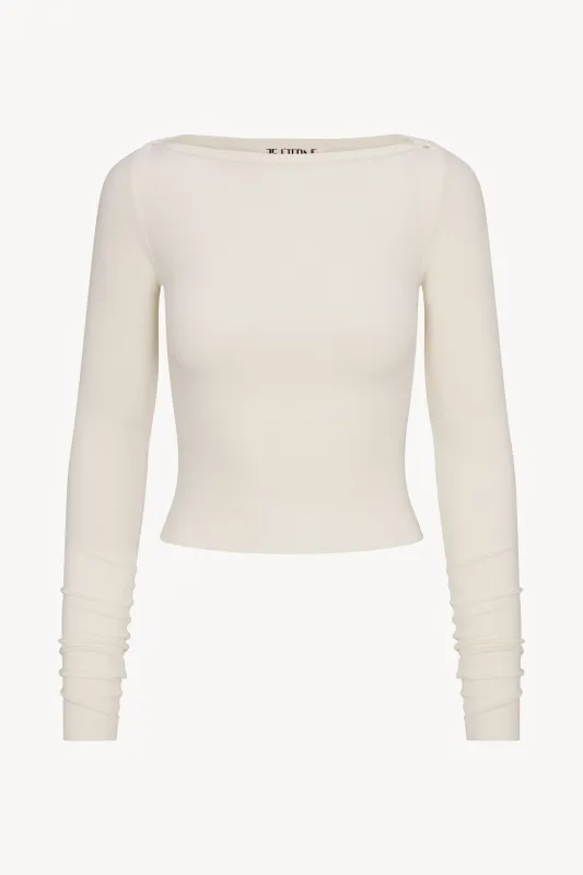 LONG SLEEVE BOATNECK TOP sold by Eterne