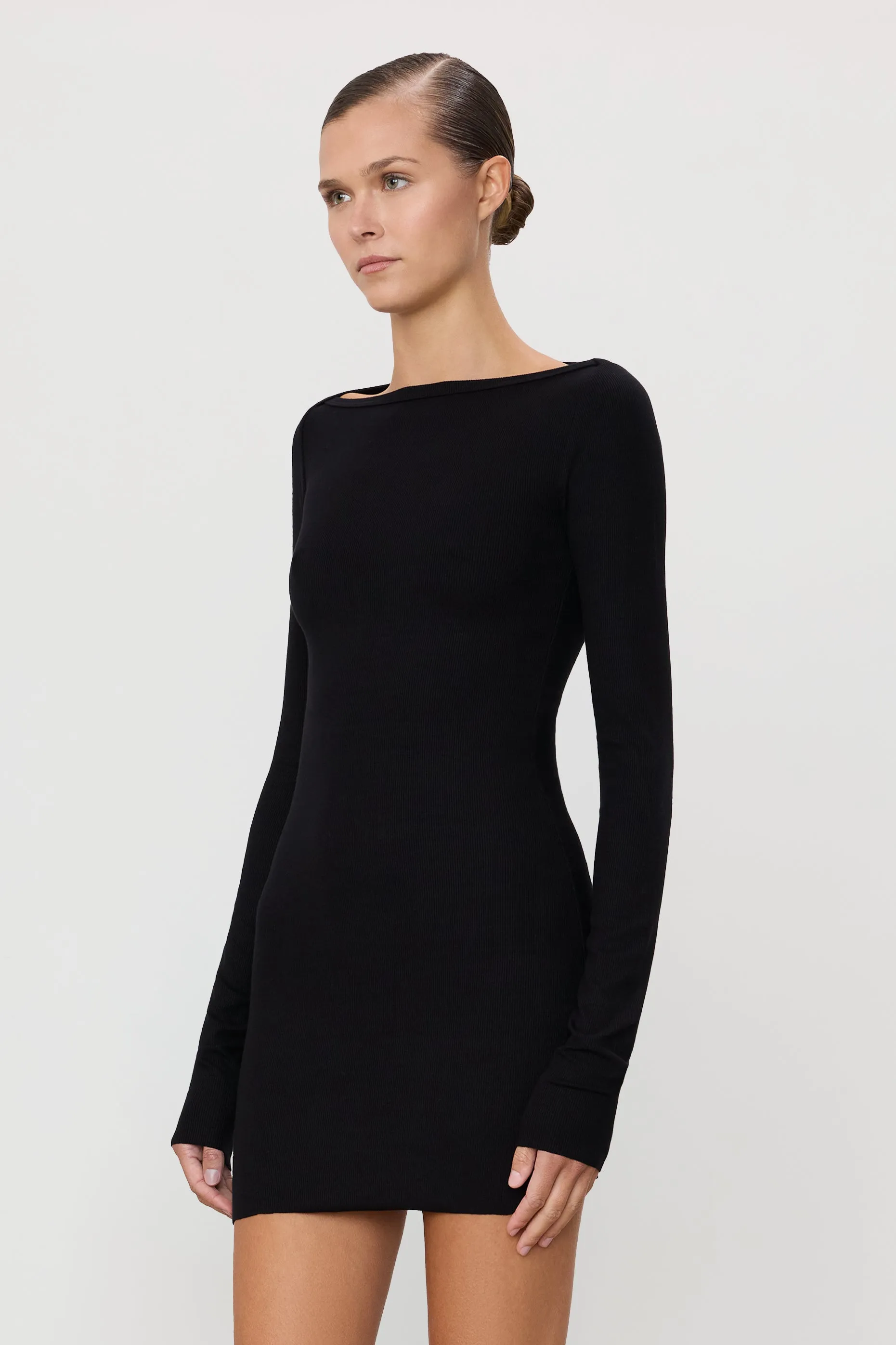 LONG SLEEVE BOATNECK MINI DRESS sold by Eterne product image thumbnail 4