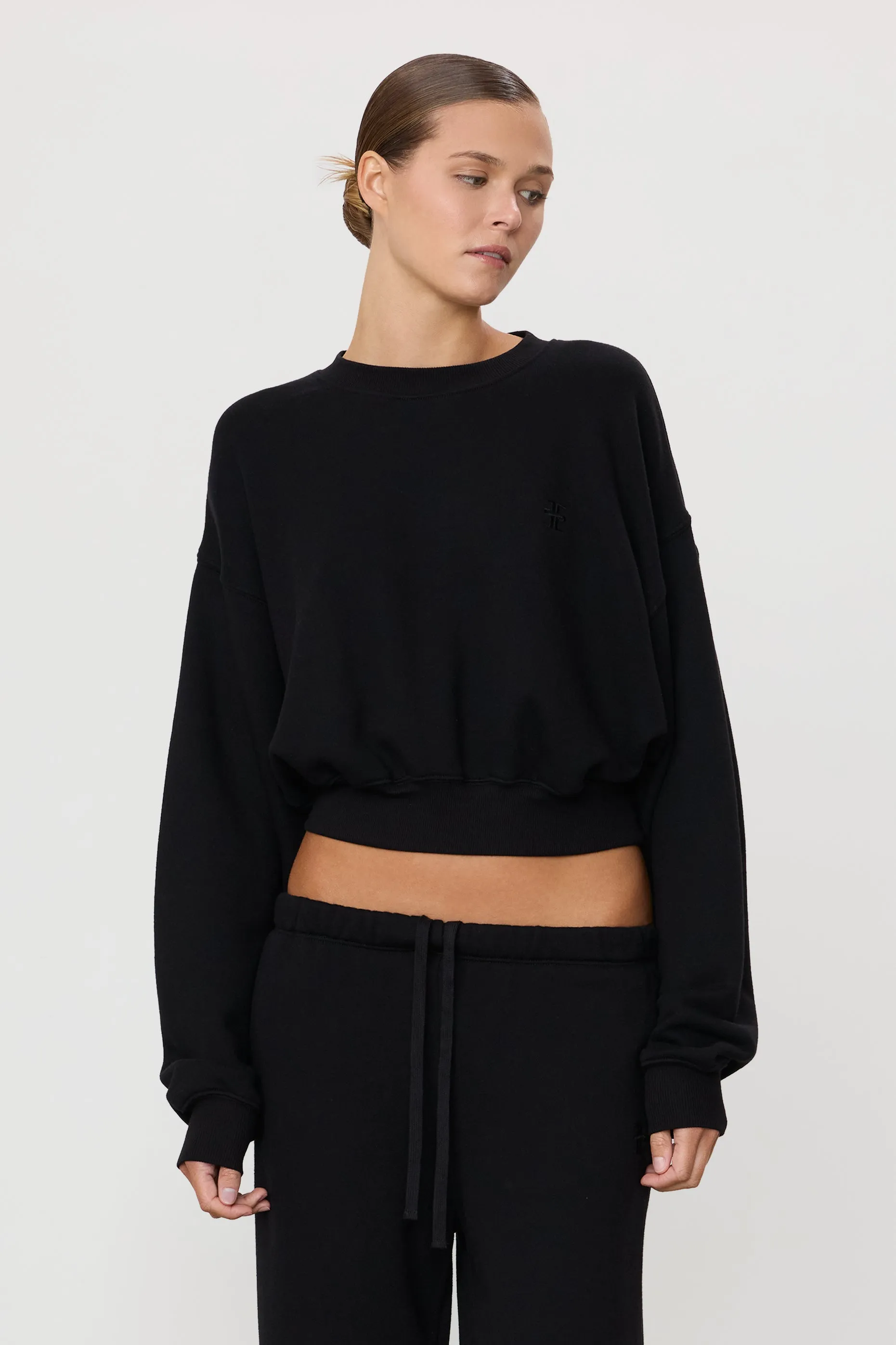CROPPED CREWNECK SWEATSHIRT sold by Eterne product image thumbnail 2