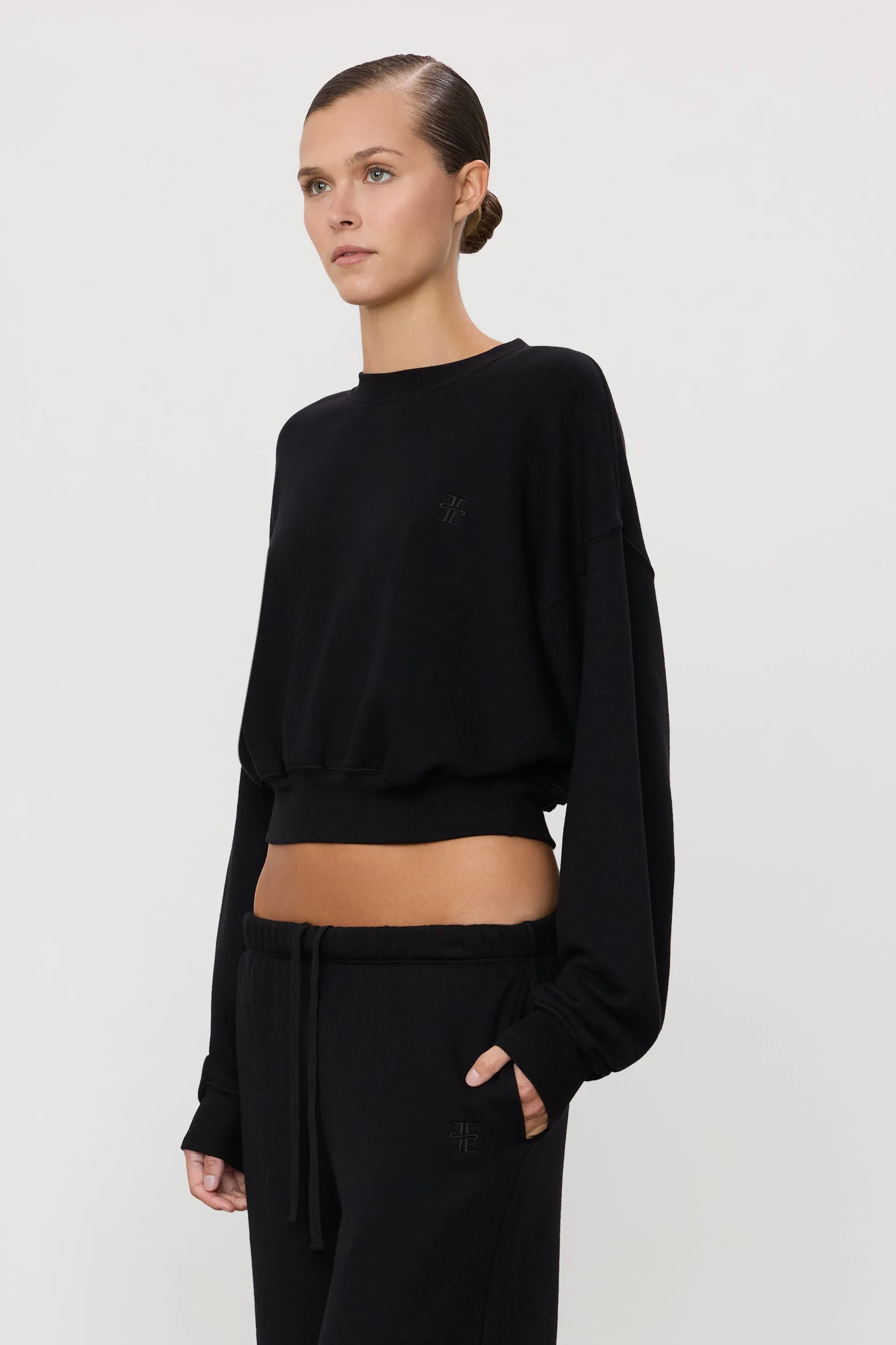 CROPPED CREWNECK SWEATSHIRT sold by Eterne product image thumbnail 3