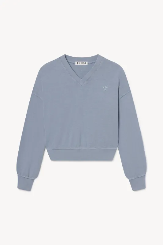CROPPED V-NECK SWEATSHIRT made by Eterne