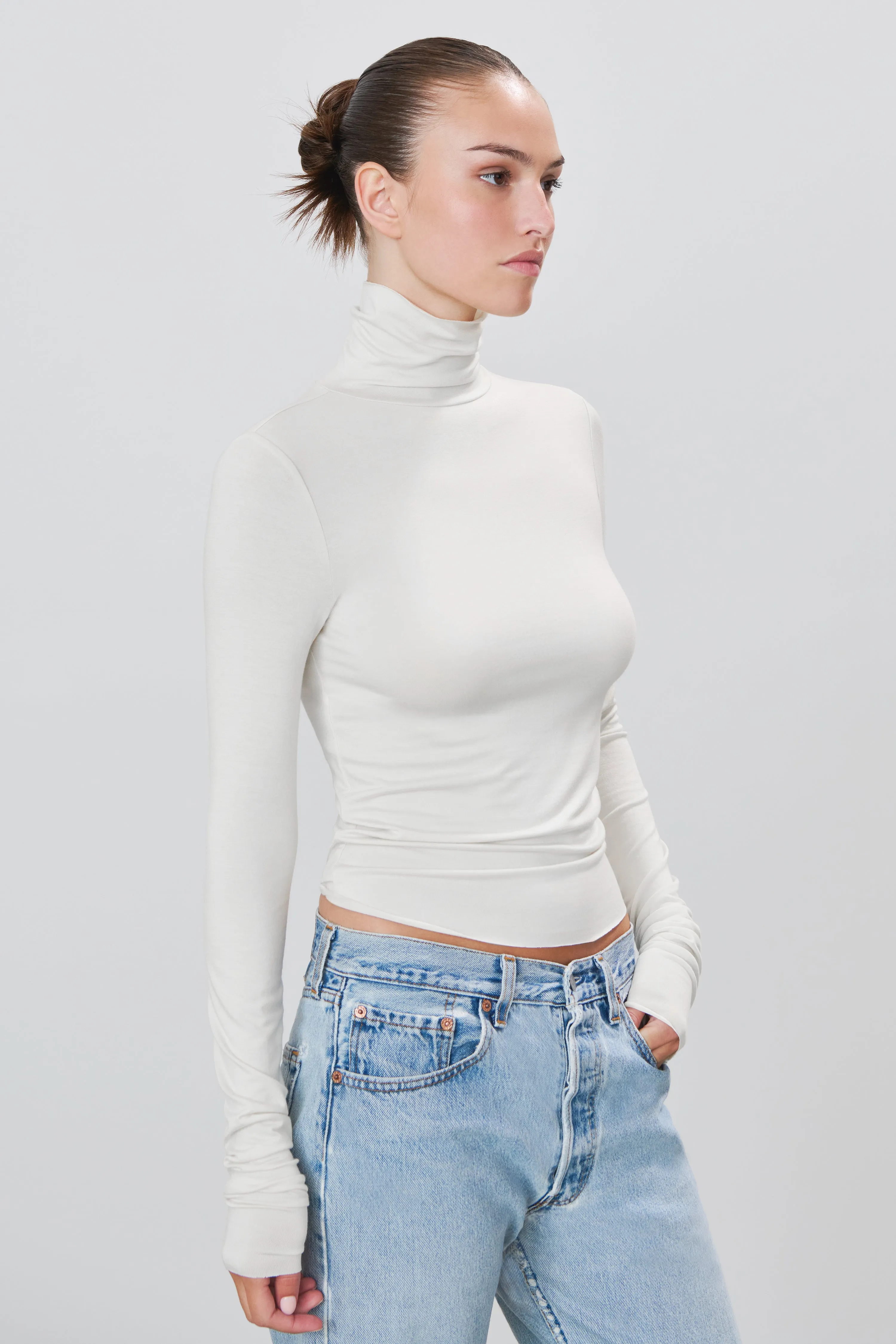 FITTED TURTLENECK TOP sold by Eterne product image thumbnail 3