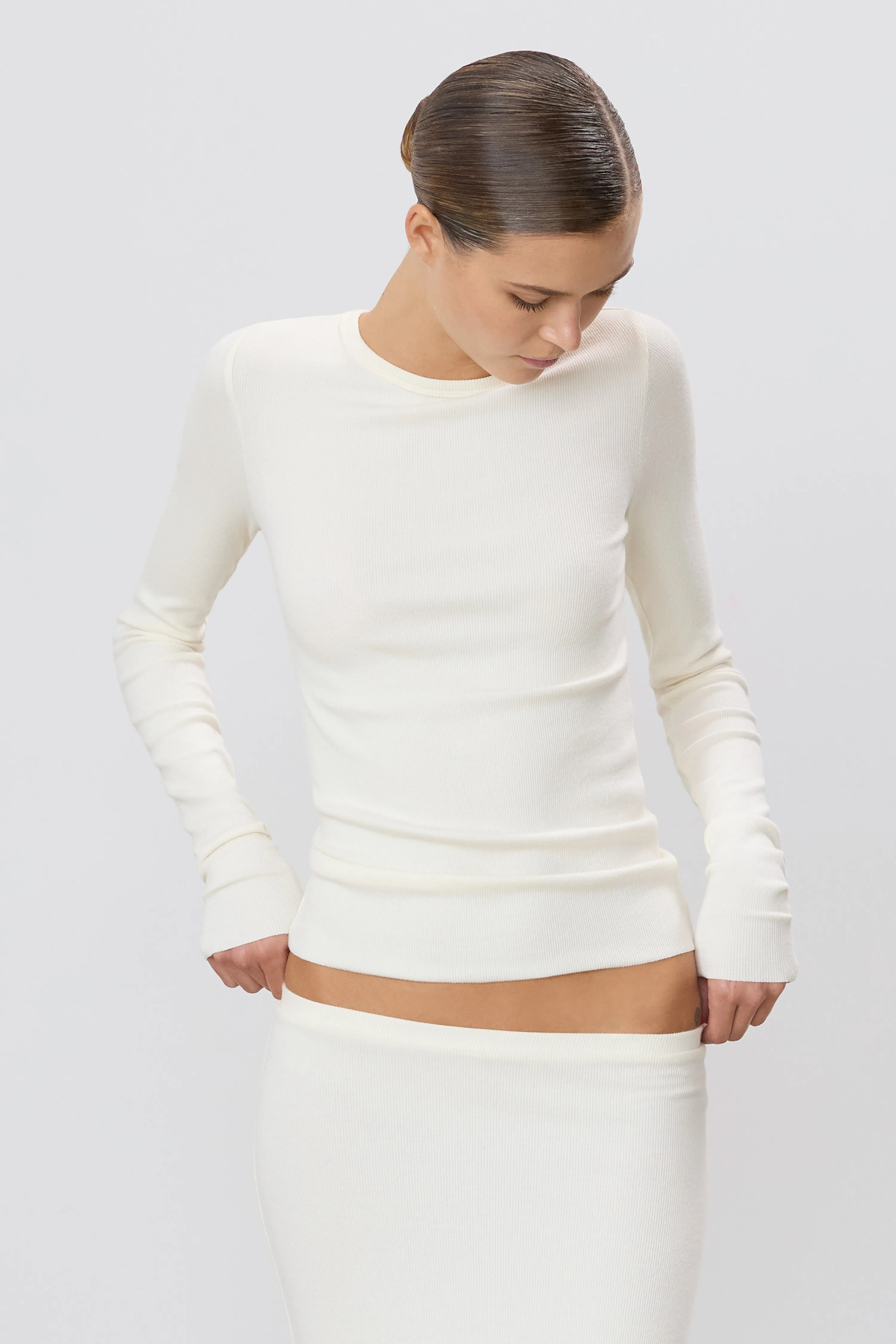 LONG SLEEVE FITTED TOP sold by Eterne product image thumbnail 2