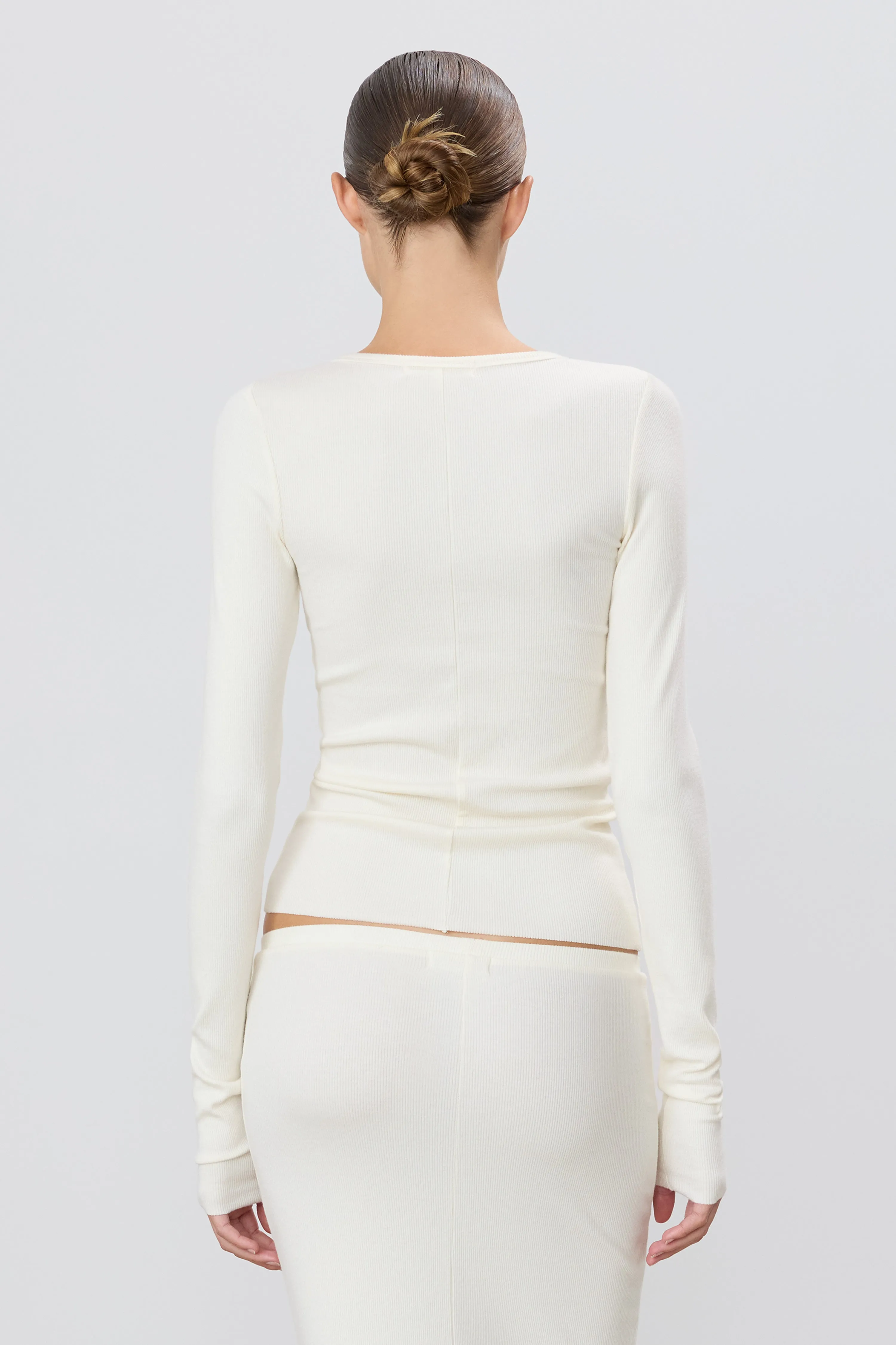 LONG SLEEVE FITTED TOP sold by Eterne product image thumbnail 4