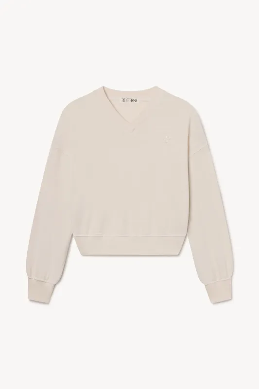 CROPPED V-NECK SWEATSHIRT made by Eterne