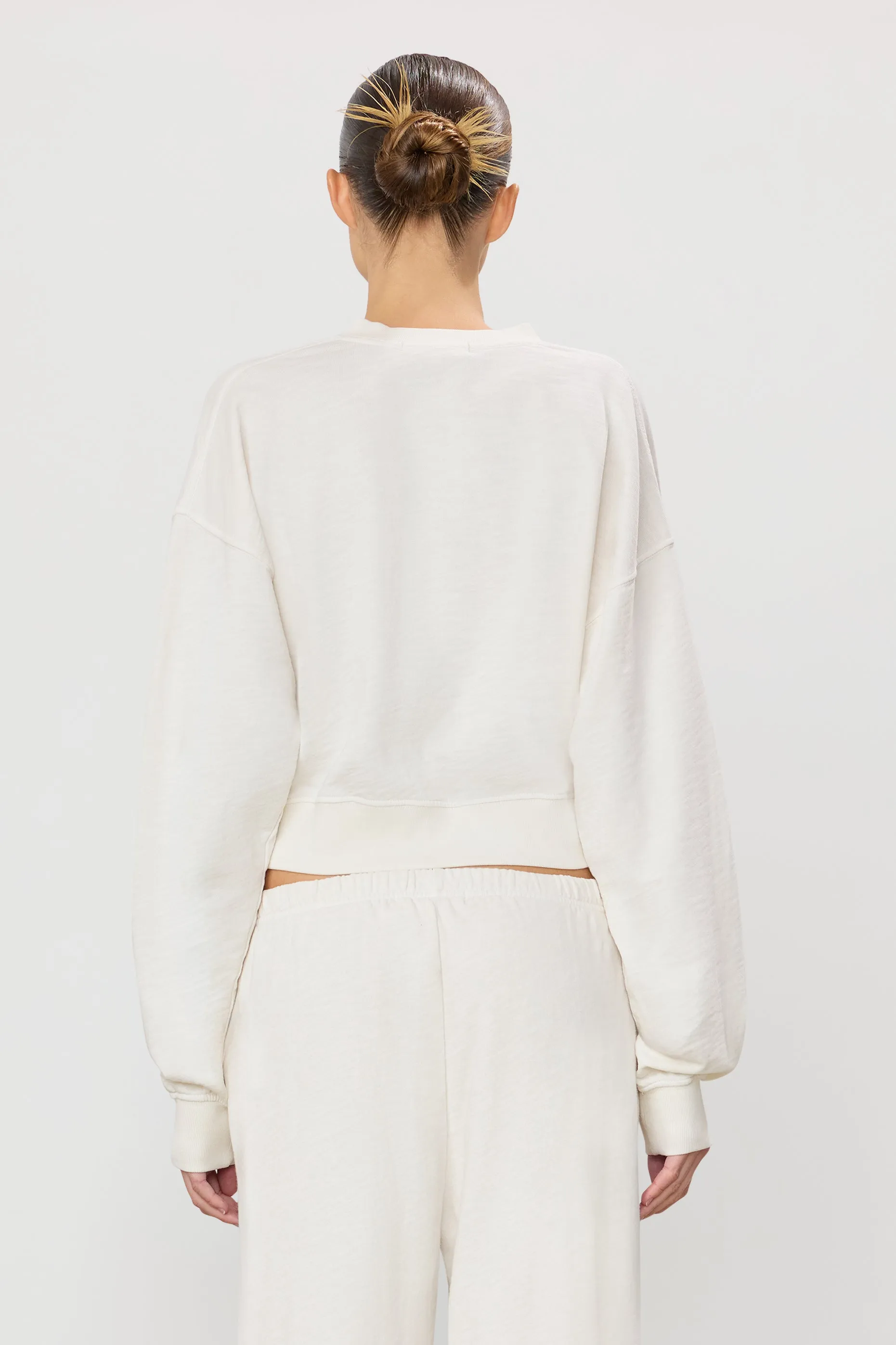 CROPPED V-NECK SWEATSHIRT sold by Eterne product image thumbnail 4