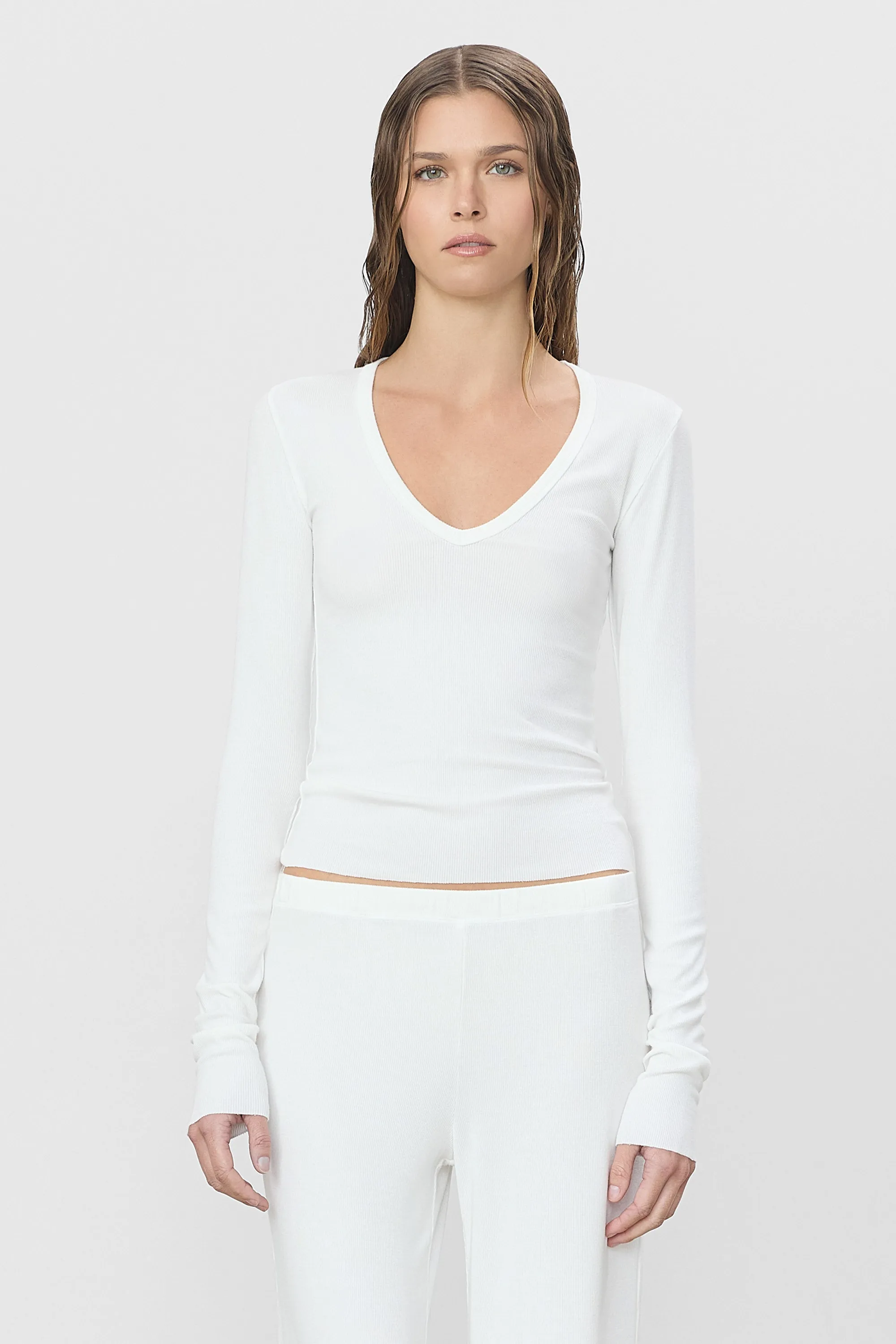 LONG SLEEVE V-NECK TOP sold by Eterne product image thumbnail 2