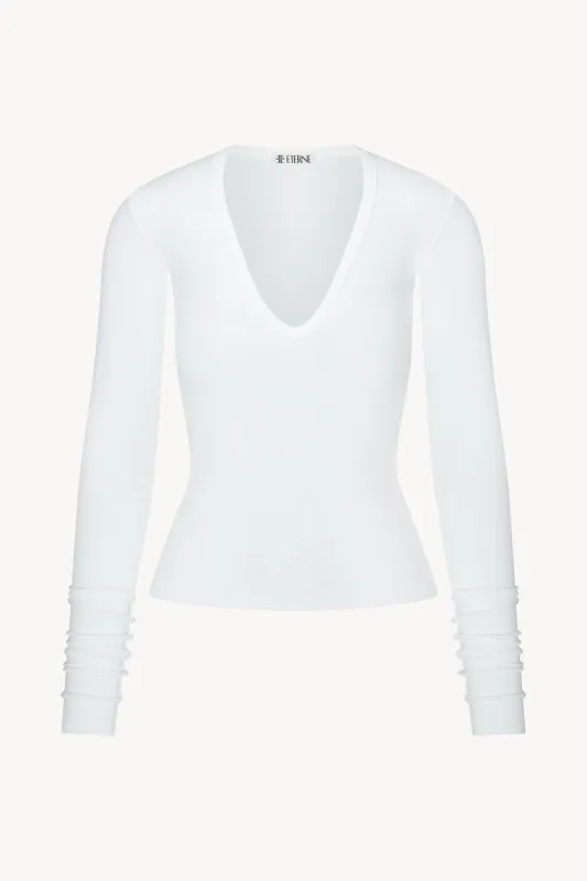 LONG SLEEVE V-NECK TOP made by Eterne