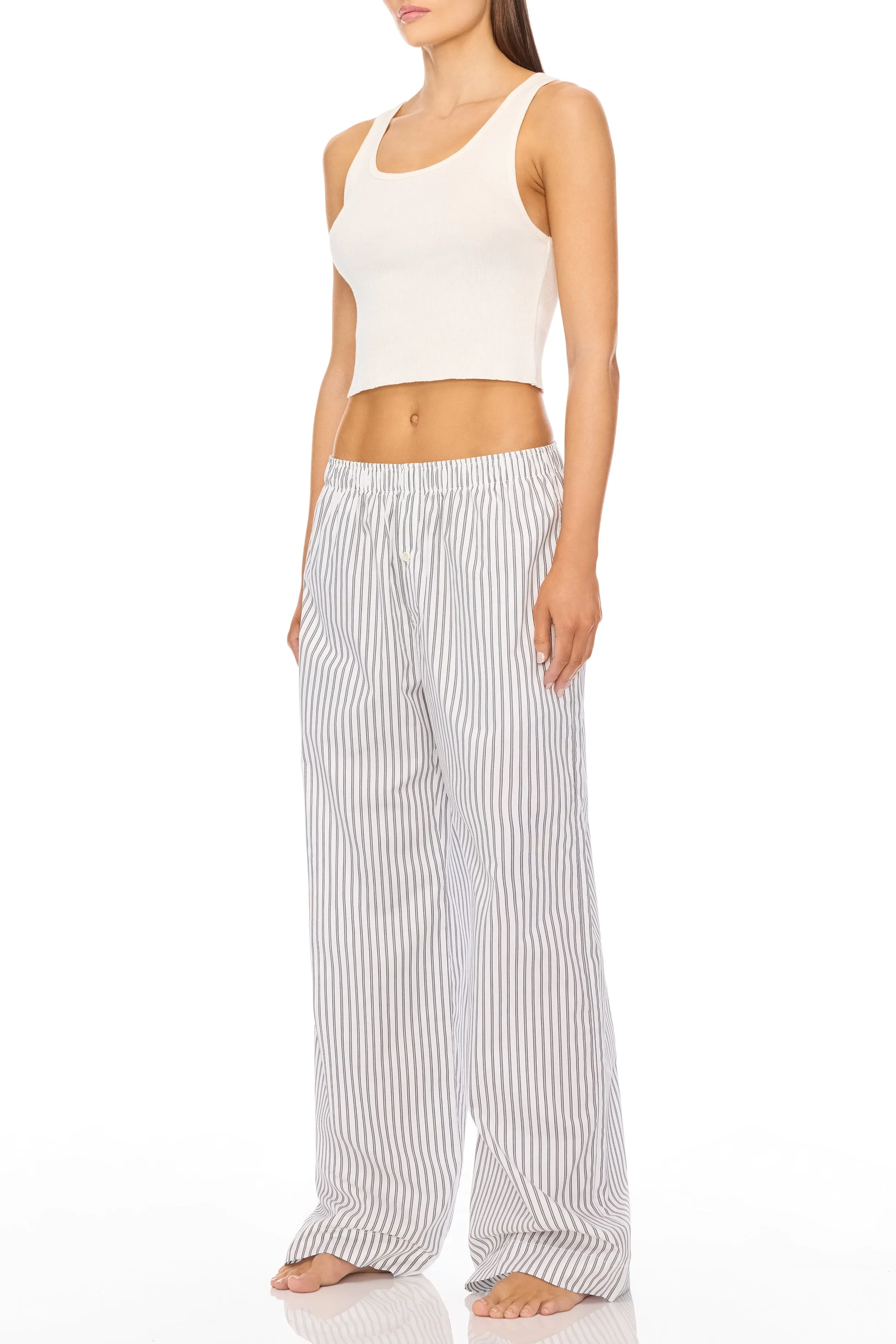 Poplin Lounge Pant Black/White Stripe sold by Eterne product image thumbnail 2