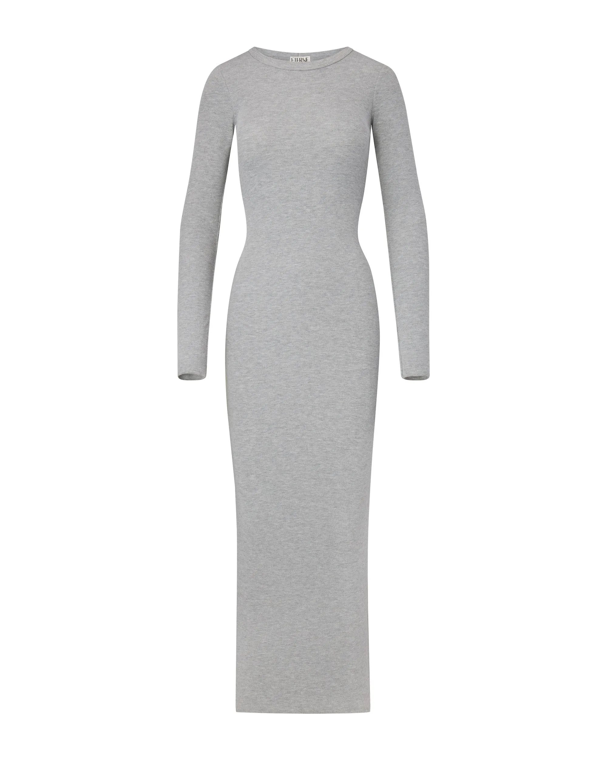 Long Sleeve Crewneck Maxi Dress Heather Grey sold by Eterne product image thumbnail 4