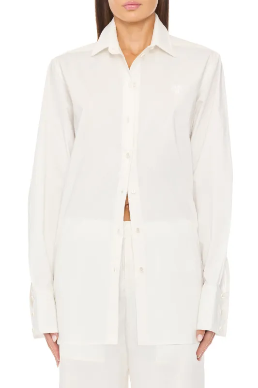 Poplin Oversized Button Down White made by Eterne