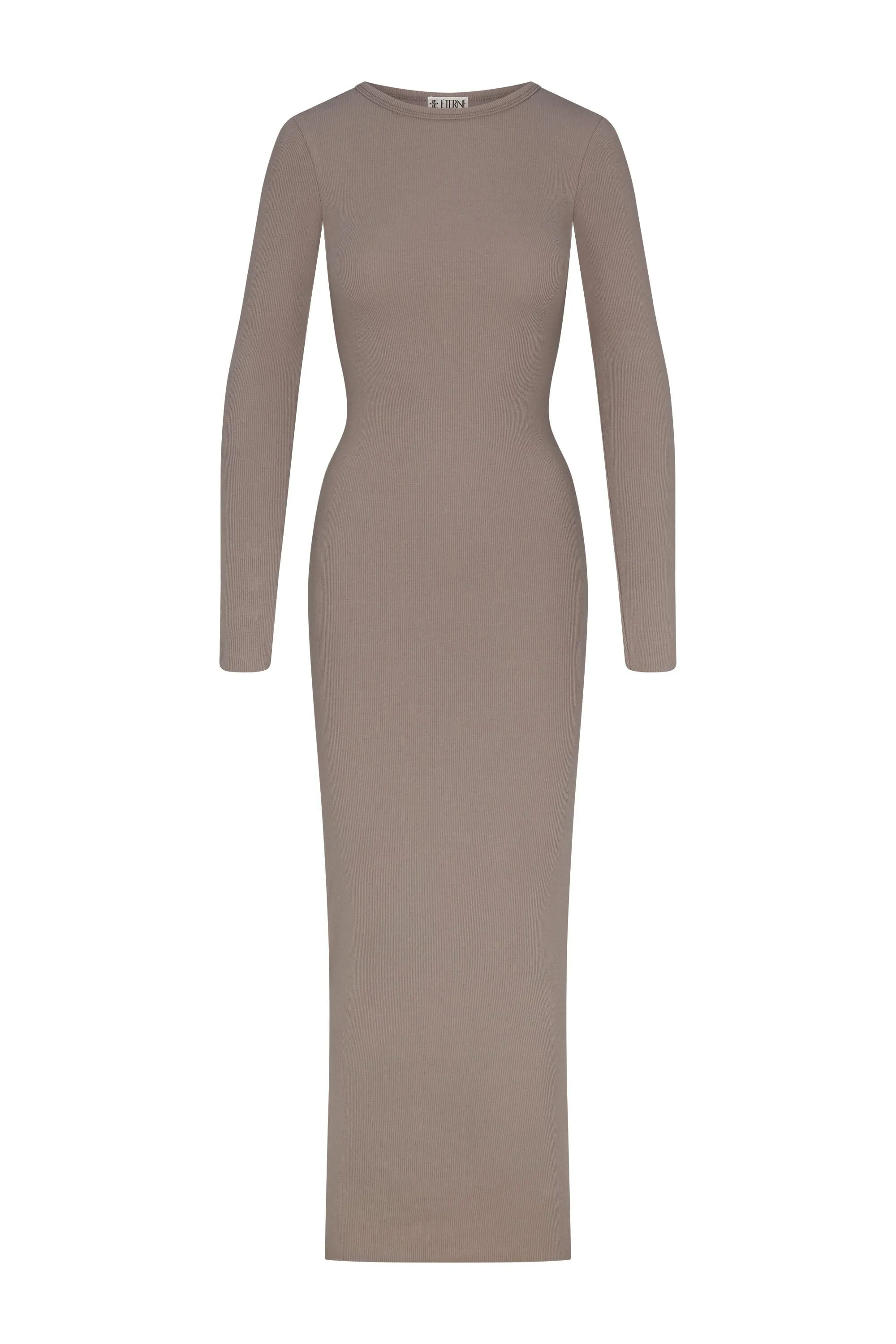 Long Sleeve Crewneck Maxi Dress Clay sold by Eterne product image thumbnail 4