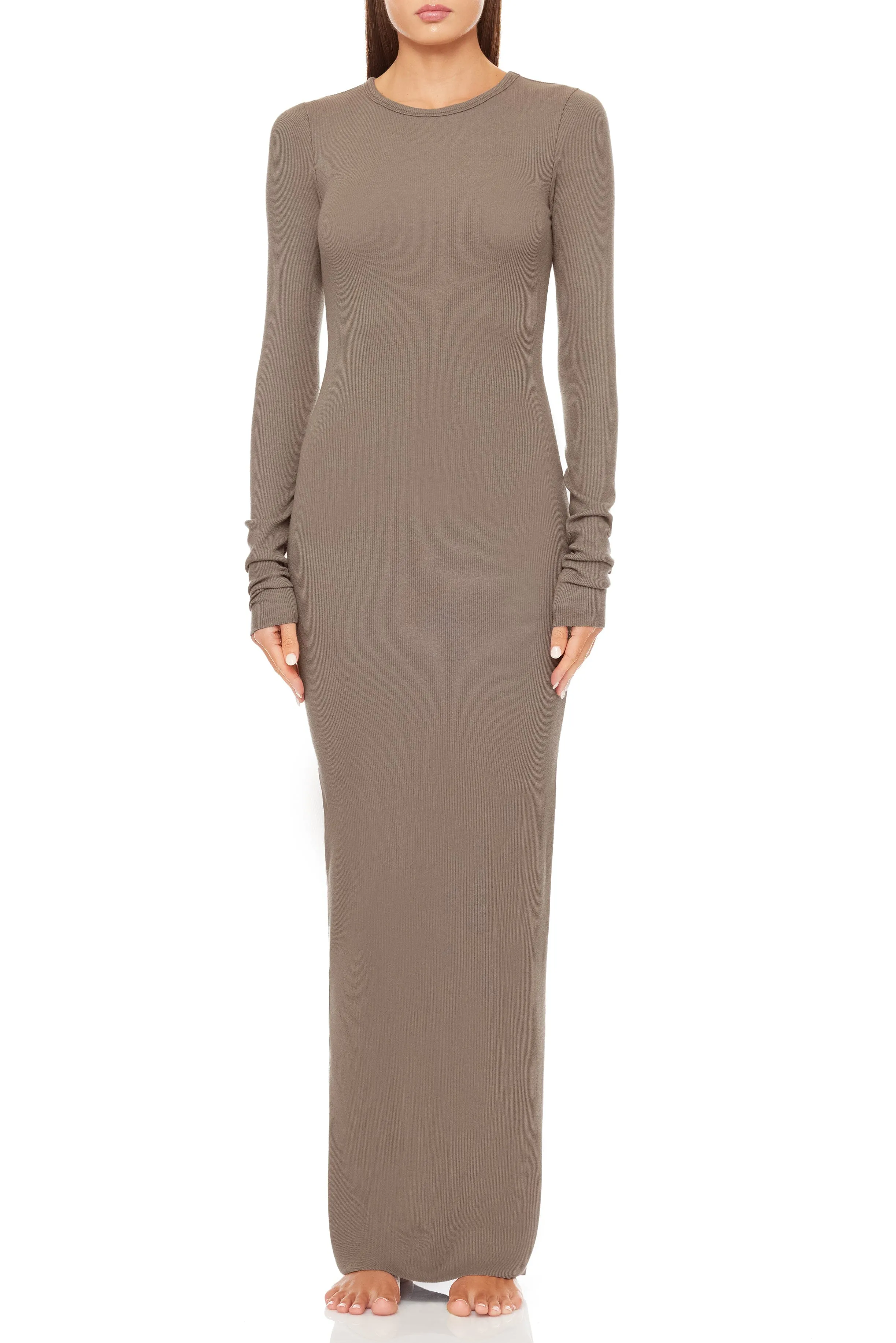 Long Sleeve Crewneck Maxi Dress Clay sold by Eterne