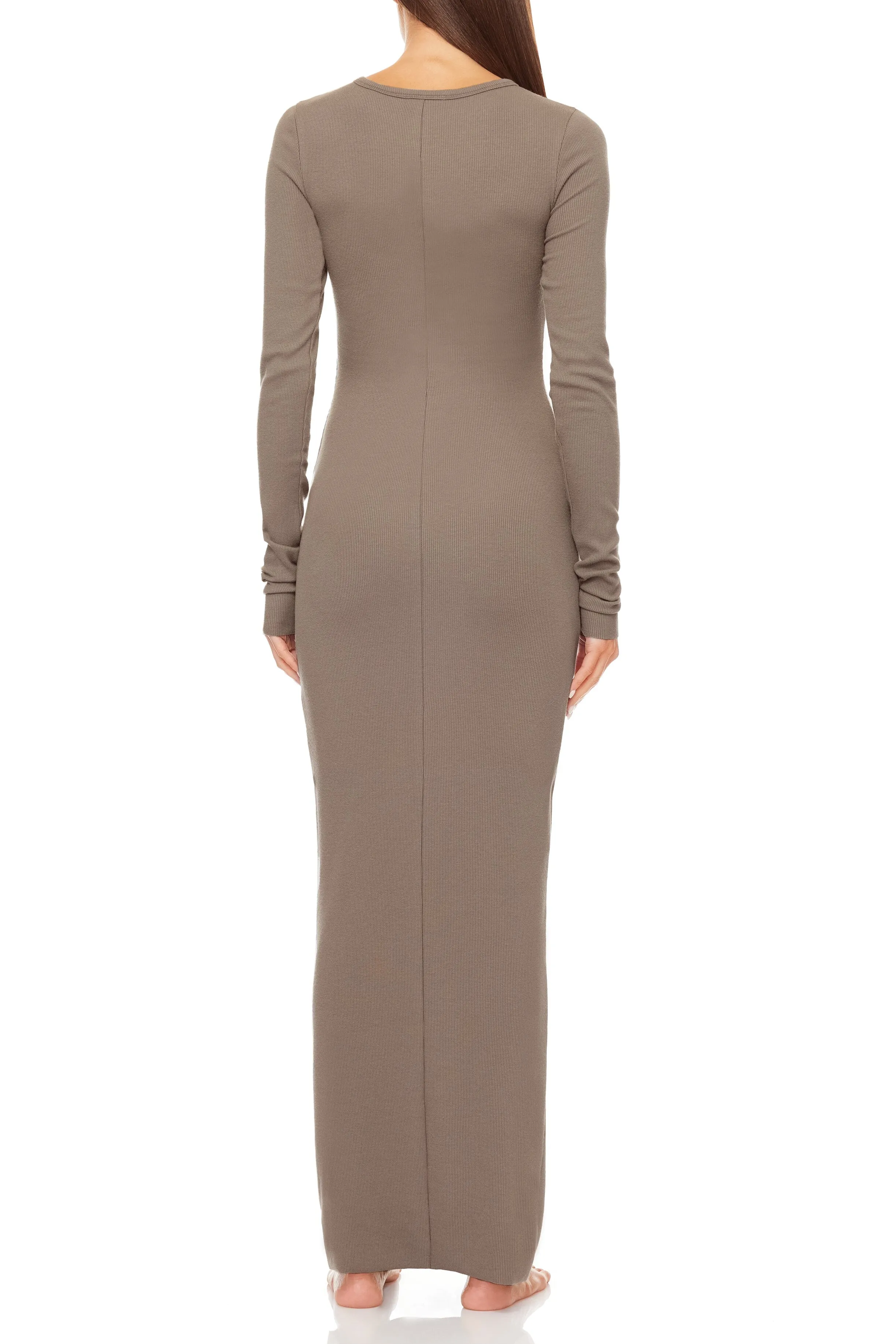 Long Sleeve Crewneck Maxi Dress Clay sold by Eterne product image thumbnail 3