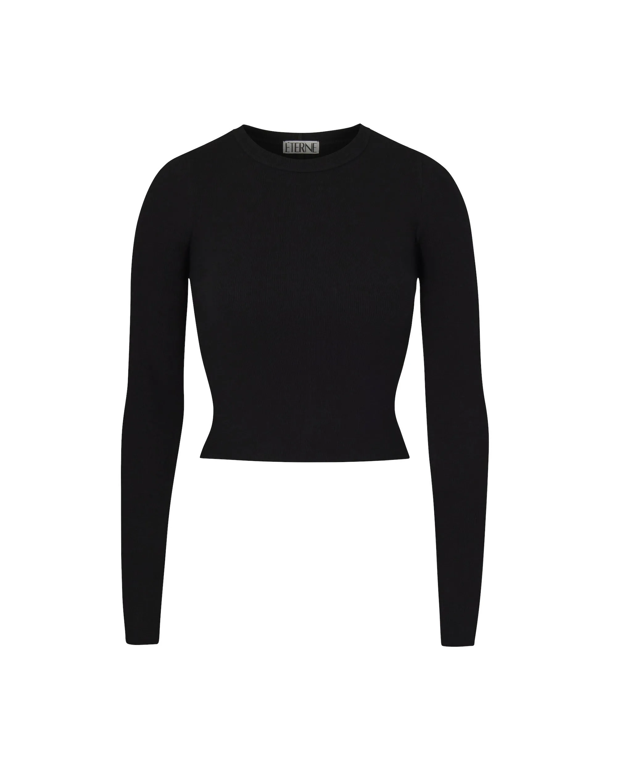 Cropped Long Sleeve Fitted Top Black sold by Eterne product image thumbnail 4