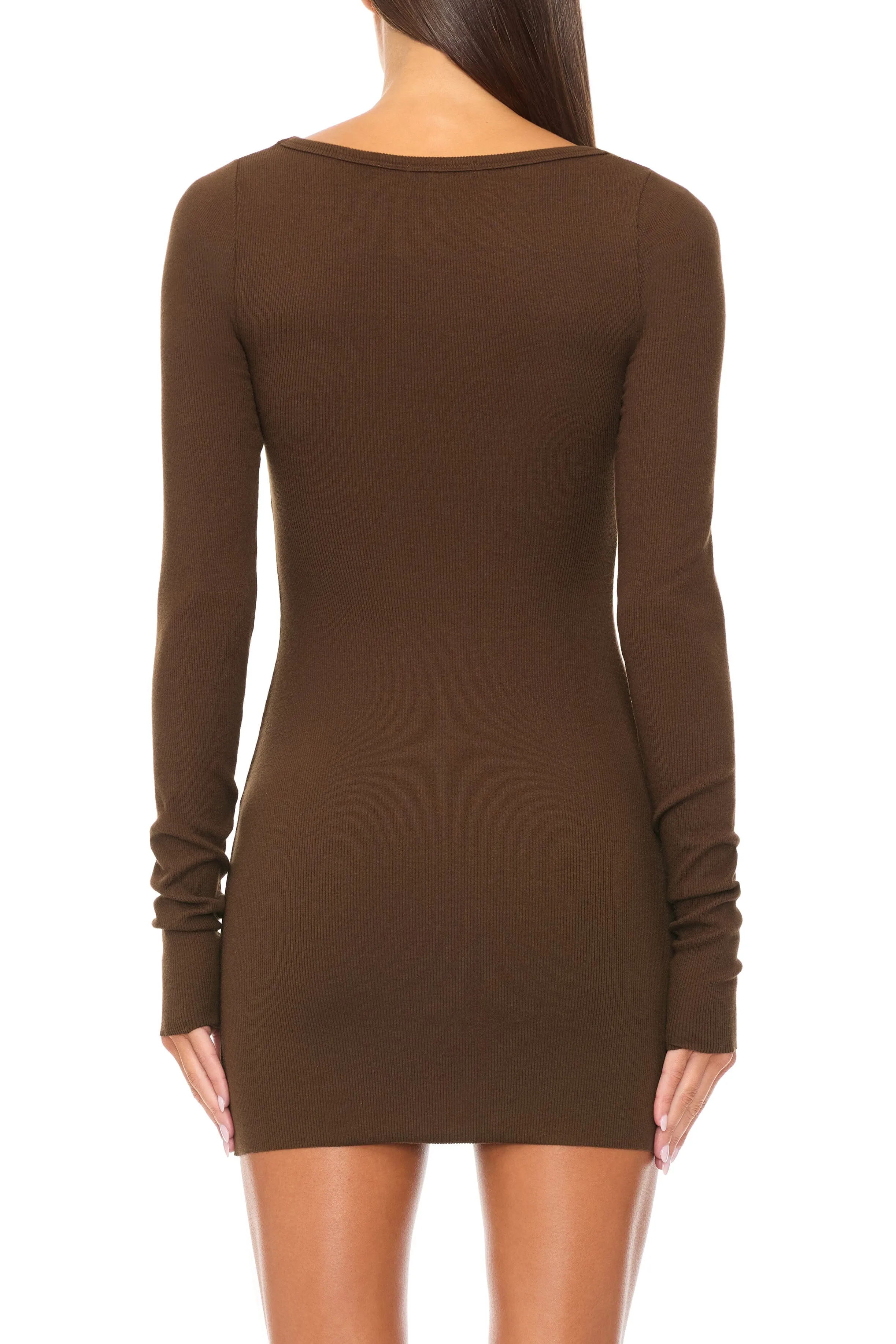 Square Neck Mini Dress Chocolate sold by Eterne product image thumbnail 3