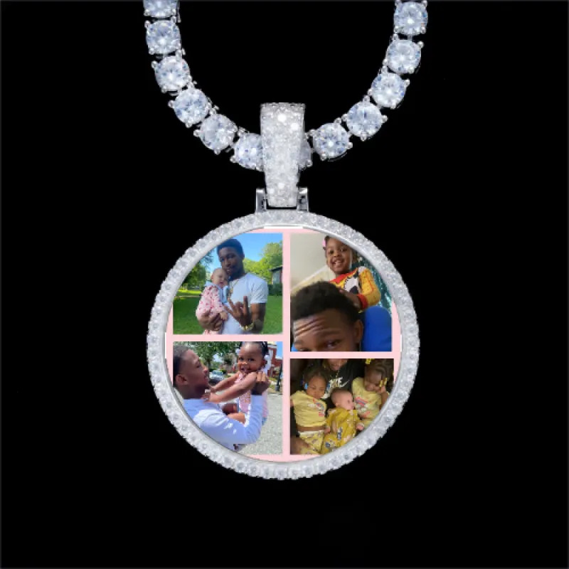 925S & VVS Moissanite 3D Circle Custom Picture Pendant sold by The GUU Shop