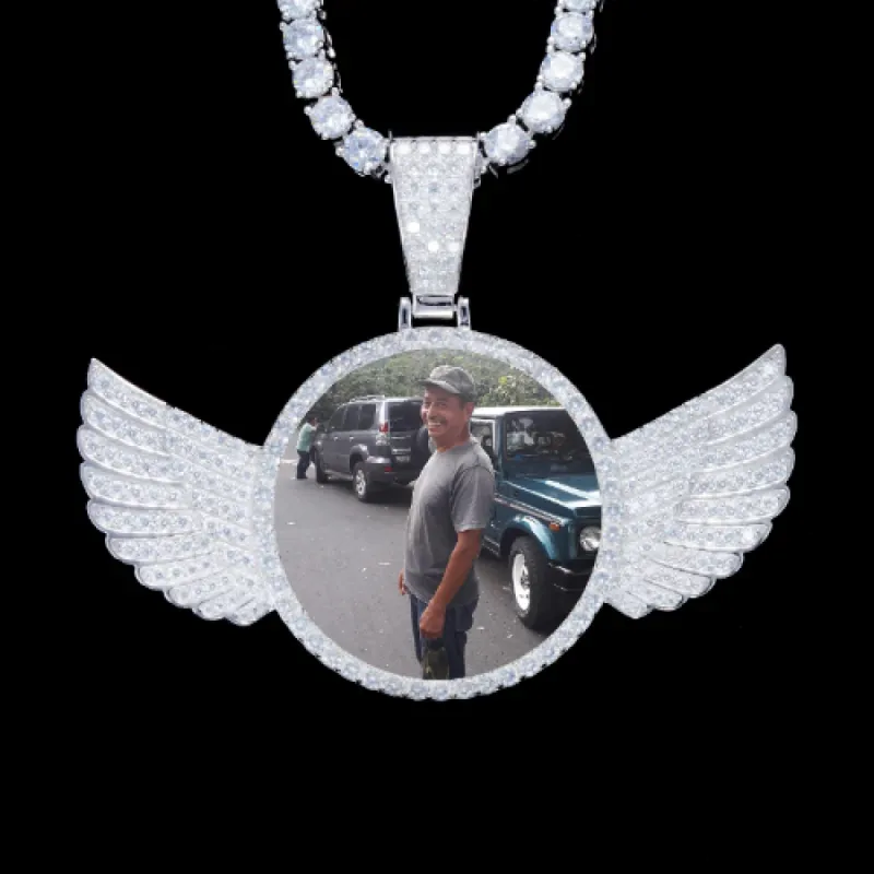 925S & VVS Moissanite 3D Wing Custom Picture Pendant sold by The GUU Shop