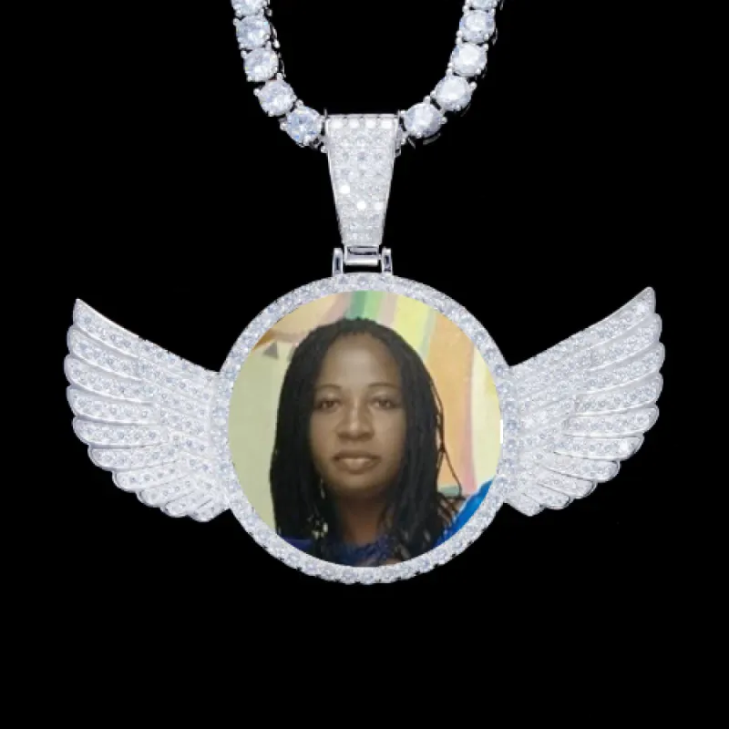 925S & VVS Moissanite 3D Wing Custom Picture Pendant sold by The GUU Shop