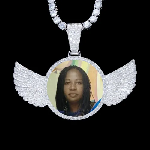 925S & VVS Moissanite 3D Wing Custom Picture Pendant sold by The GUU Shop